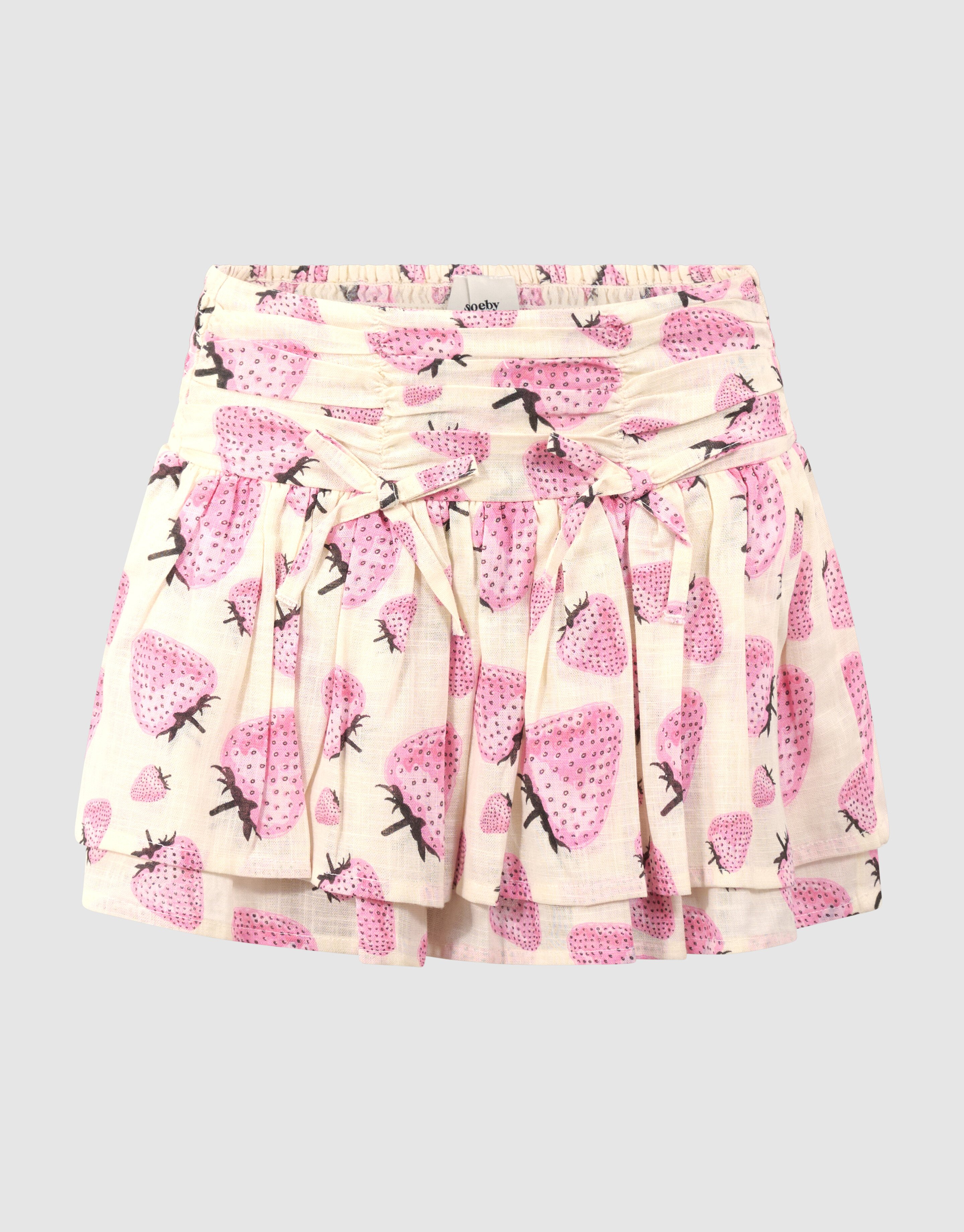 Erdbeerprint Minirock Gebrochen Wei&szlig; SHOEBY GIRLS