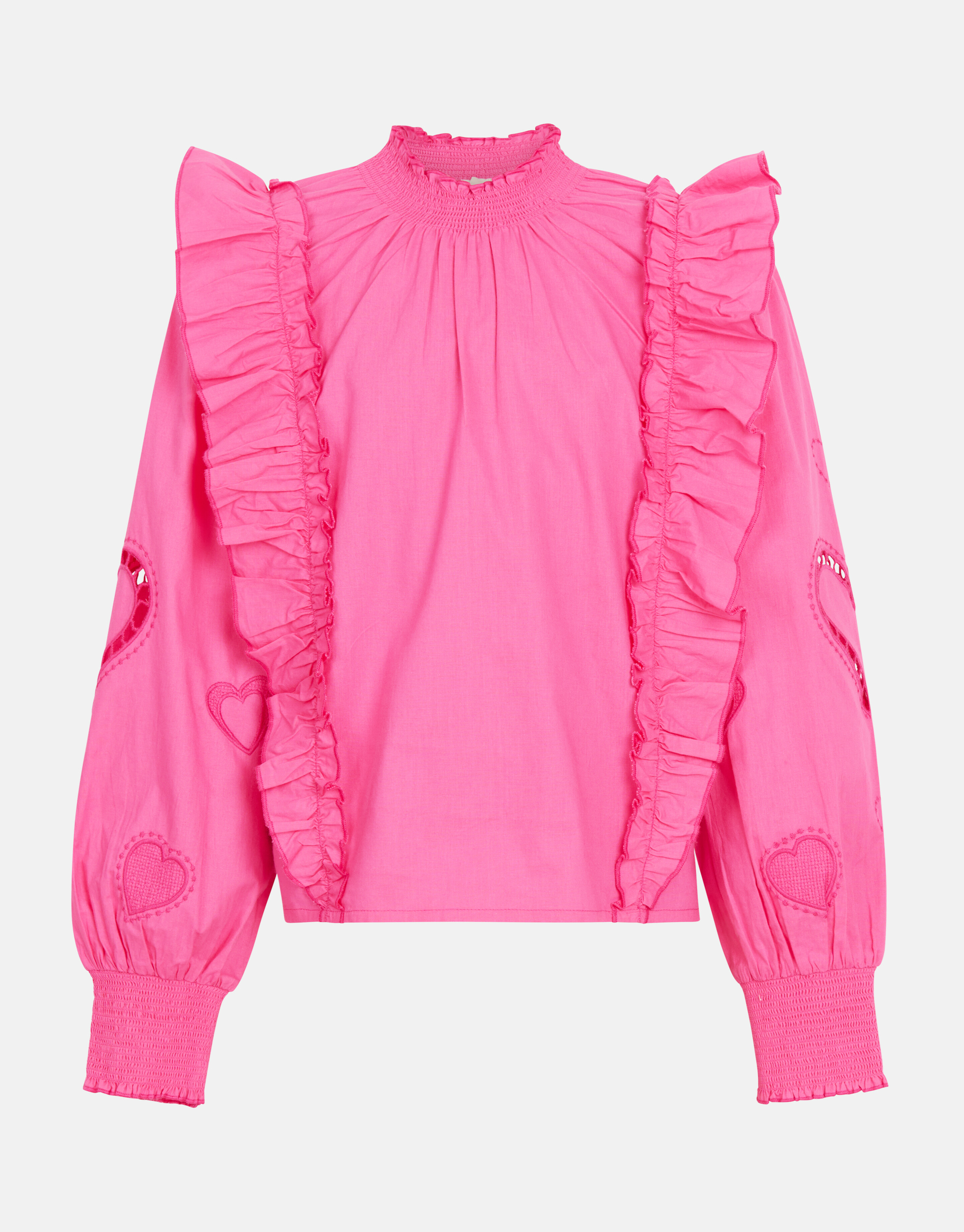 Popeline-Stickerei Bluse Rosa SHOEBY GIRLS