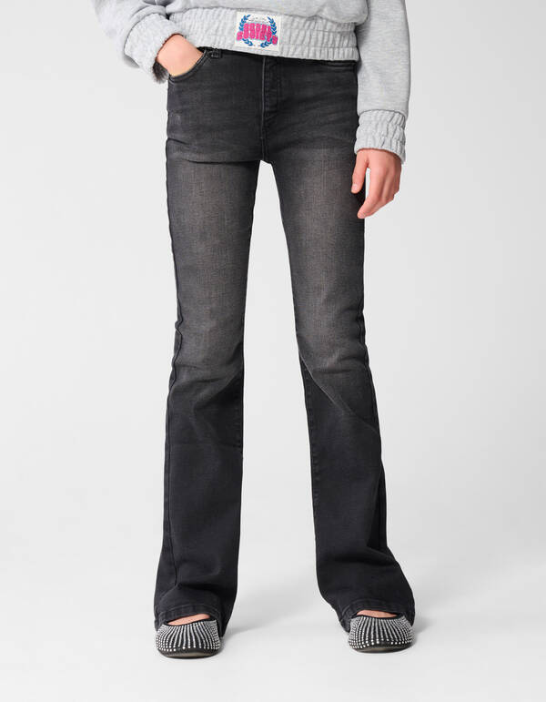Flared Denim Jeans Schwarz SHOEBY GIRLS