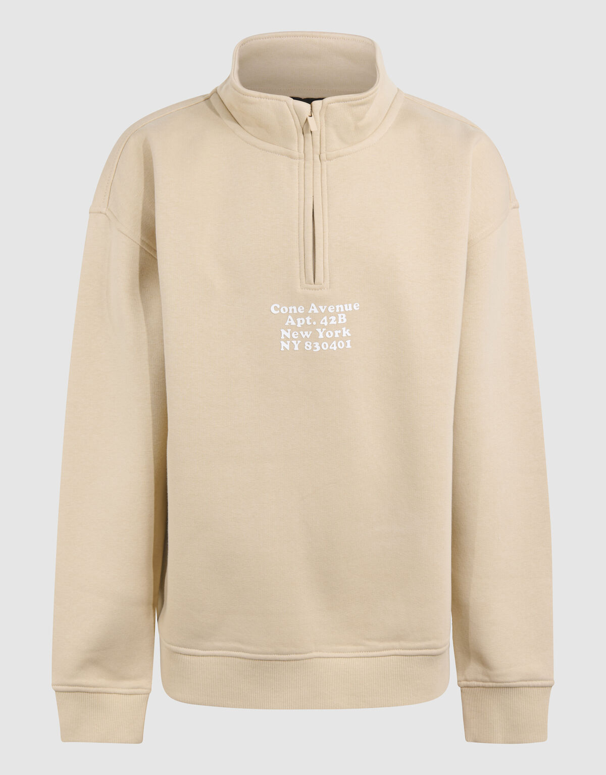 Halb-Reißverschluss-Pullover Beige SHOEBY BOYS