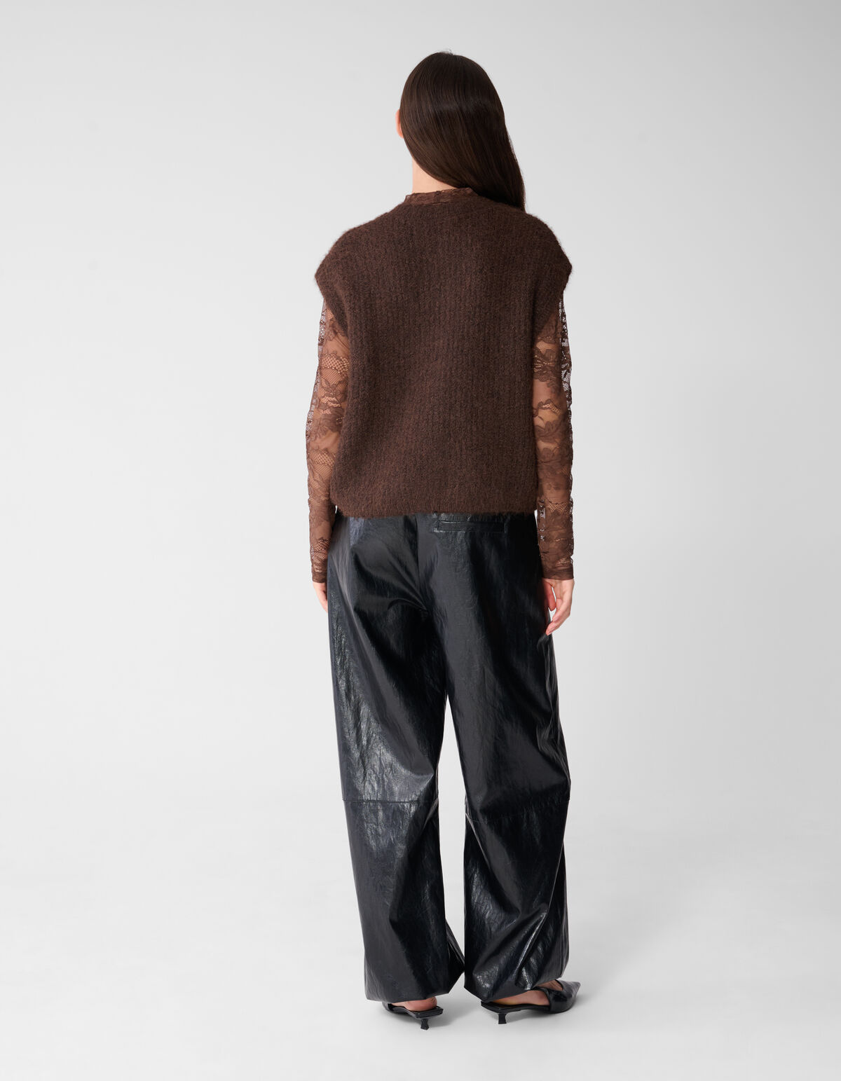 Hairy Button Gilet Dunkelbraun SHOEBY WOMEN