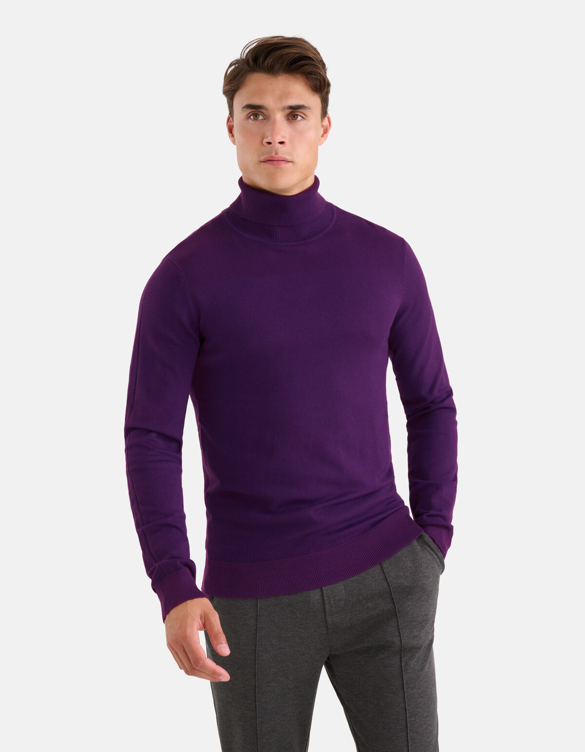 Rollkragenpullover Lila SHOEBY MEN