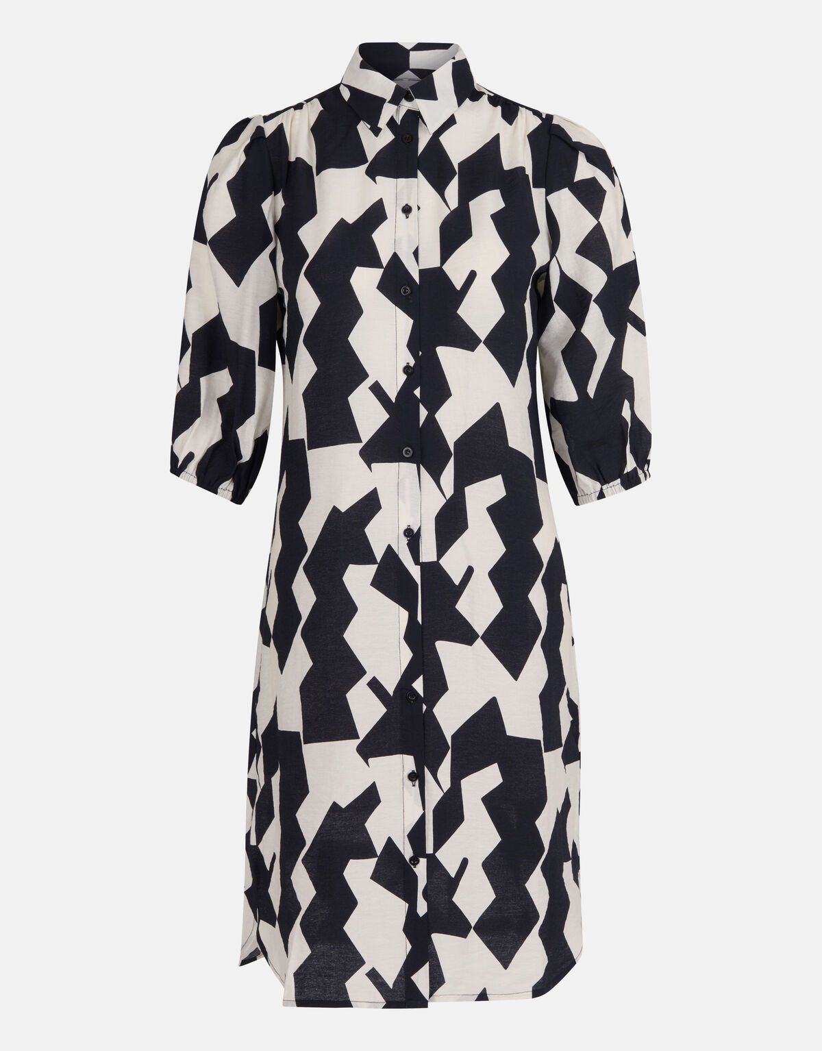 Graphic Shirt Dress Schwarz/Weiß SHOEBY WOMEN