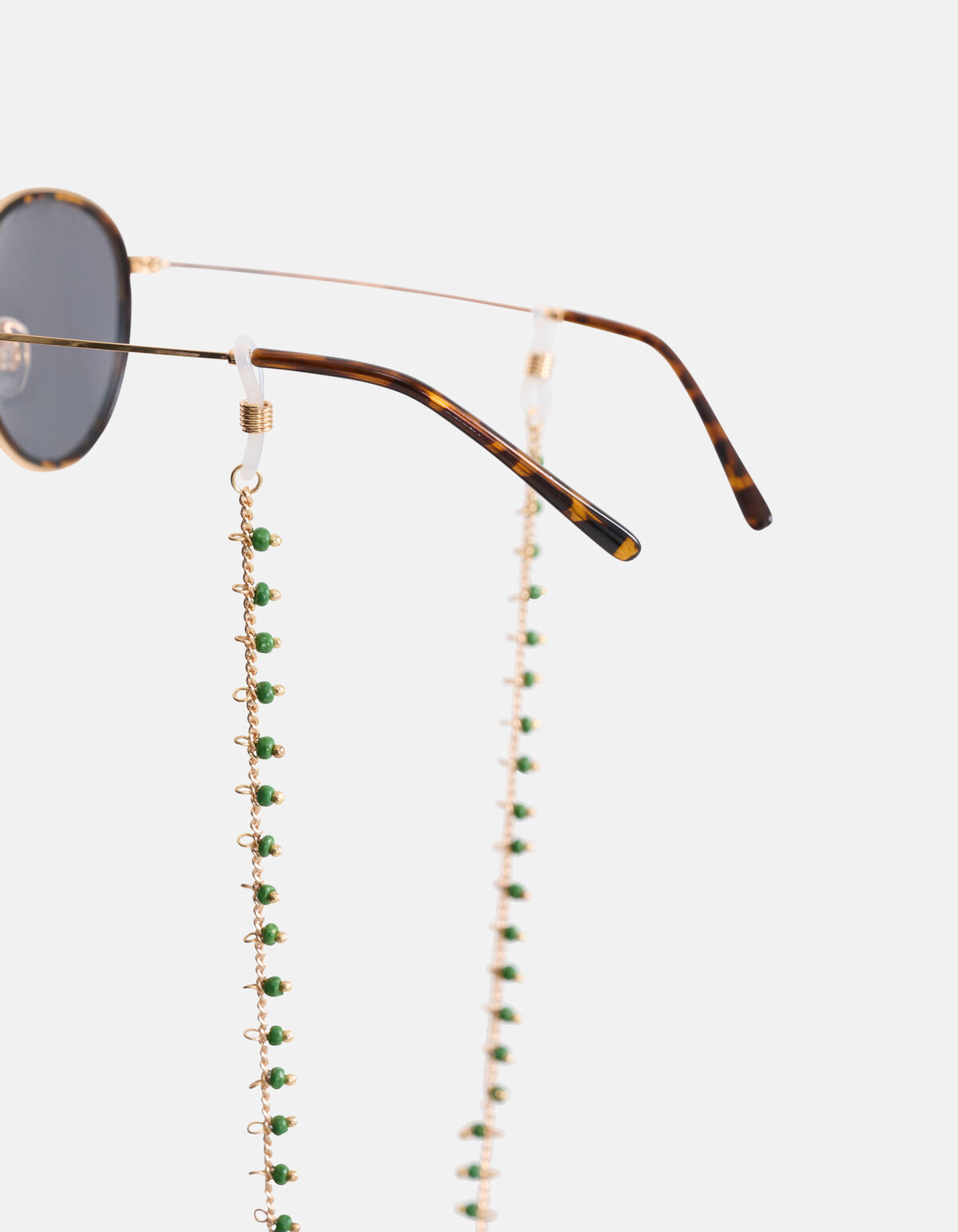 Perlen-Sonnenbrille Cord Grün SHOEBY ACCESSOIRES