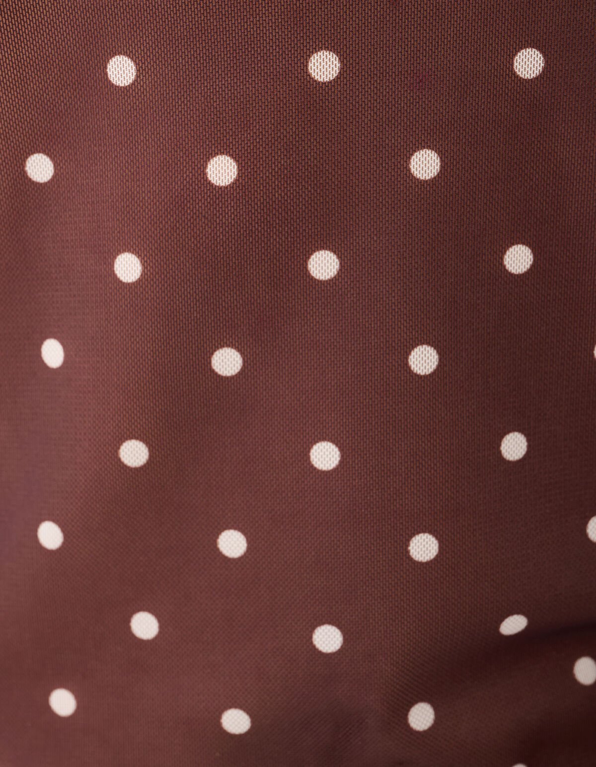 Dunkelbraunes Mesh-Dot-Top SHOEBY WOMEN