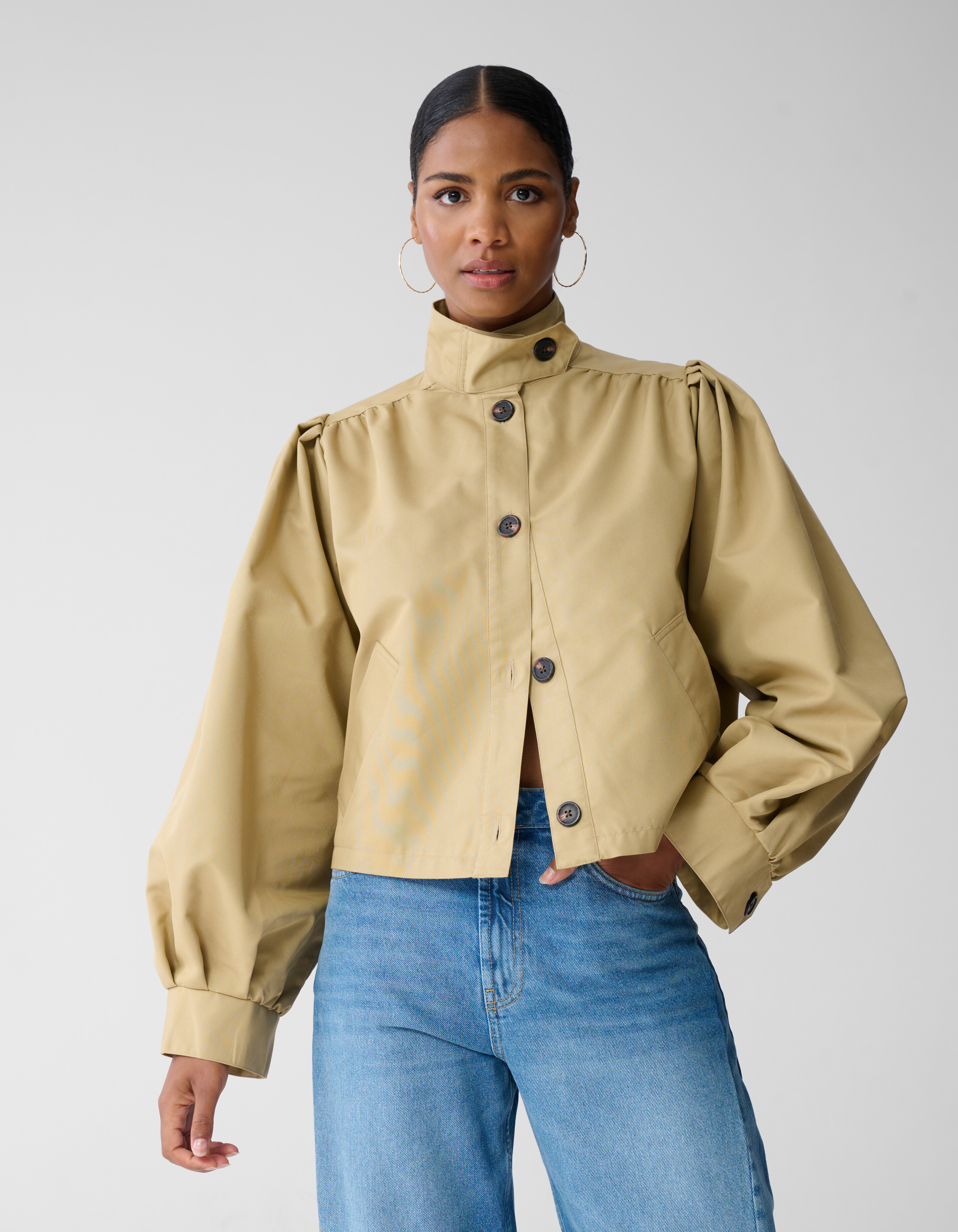 Cropped Trenchcoat Hellbraun SHOEBY WOMEN