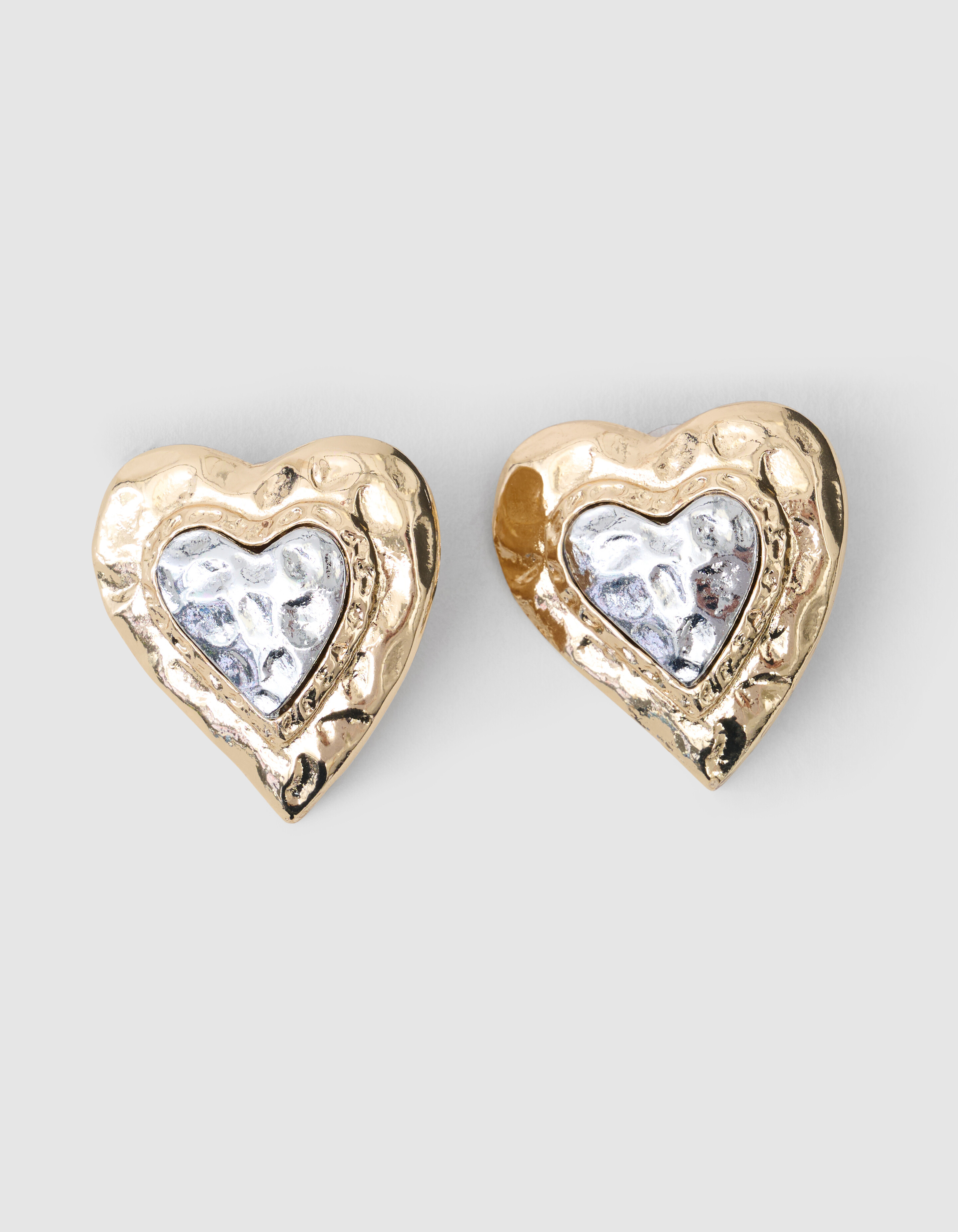 Hammerd Heart Ohrringe Gold SHOEBY ACCESSOIRES