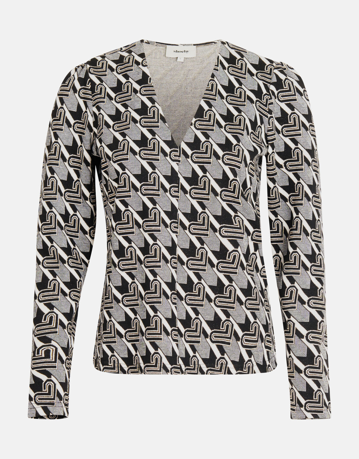 Monogramm-Top Schwarz/Weiß SHOEBY WOMEN