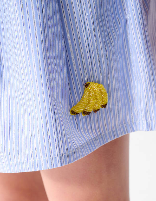 Nadelstreifen Banane Kunst Kurz Blau SHOEBY GIRLS