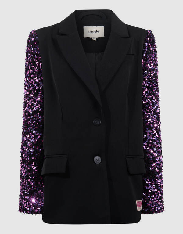 Blazer im Pailletten-Mix Schwarz/Pink SHOEBY GIRLS