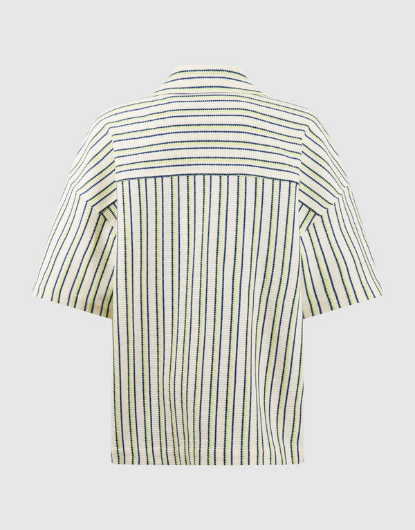 Nadelstreifenstruktur Hemd Gebrochen Wei&szlig; SHOEBY BOYS