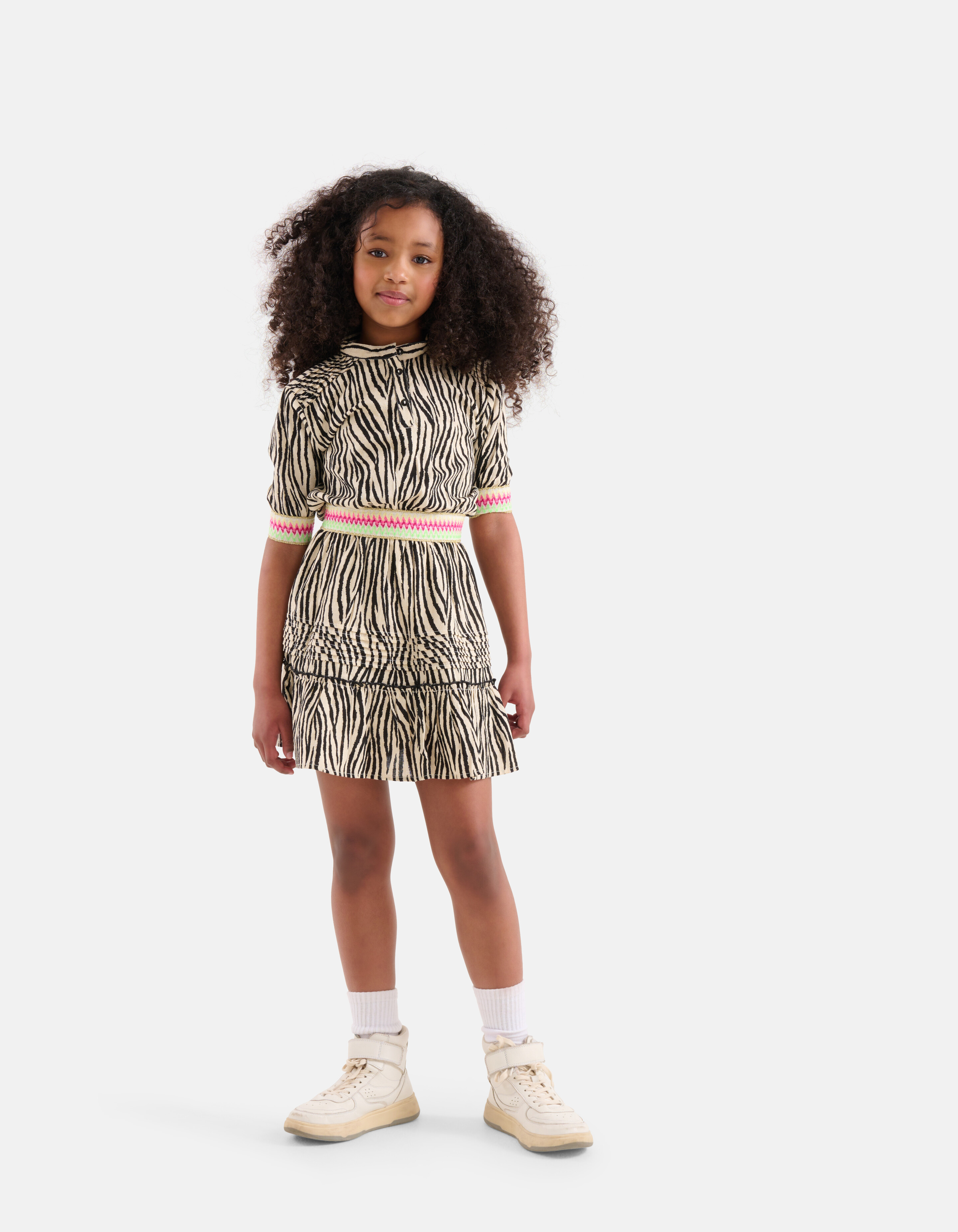 Zebra Print Kleid Schwarz/ Off-white SHOEBY GIRLS