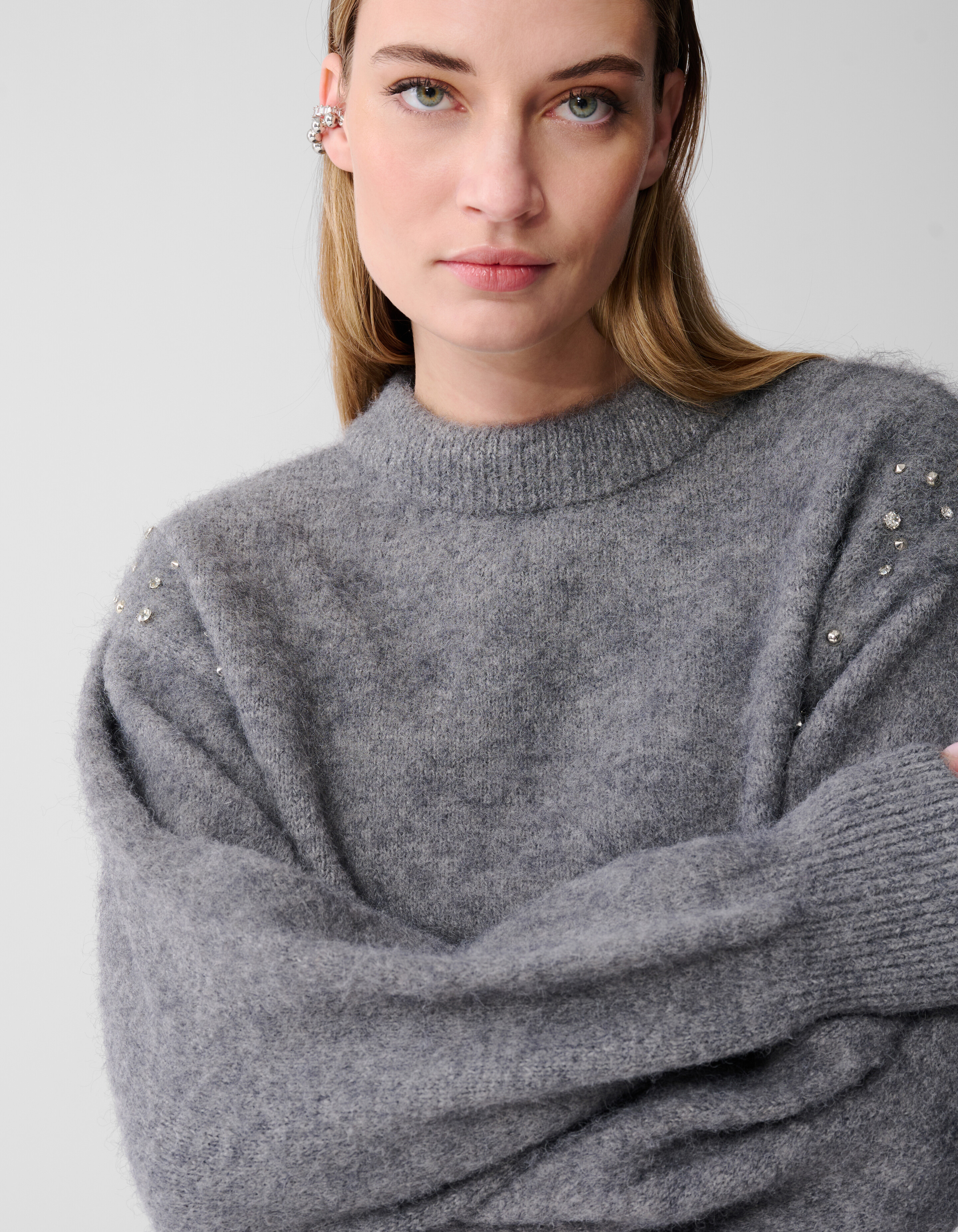 Strass Pullover Grau SHOEBY WOMEN