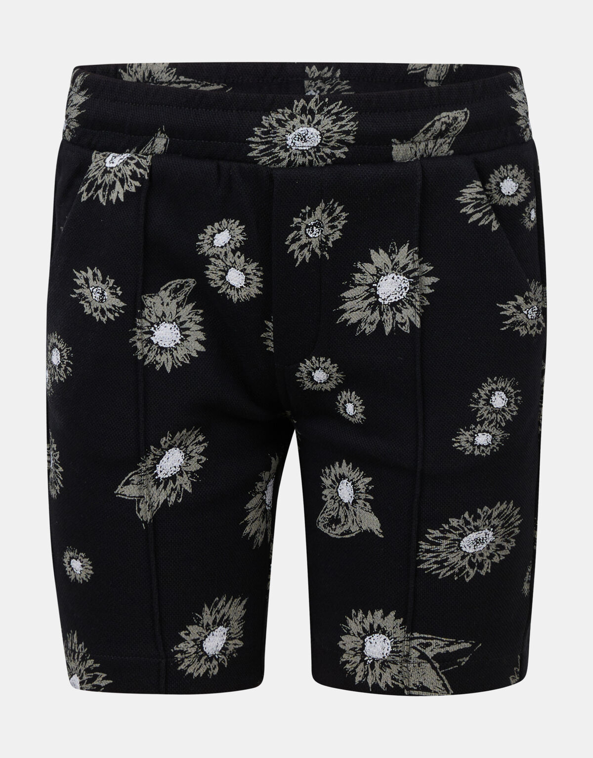 Shorts mit grafischem Blumendruck Schwarz JILL&MITCH