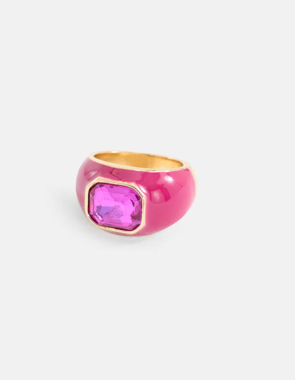 Gekleurde Steen Ring Roze By Lizzy SHOEBY ACCESSOIRES