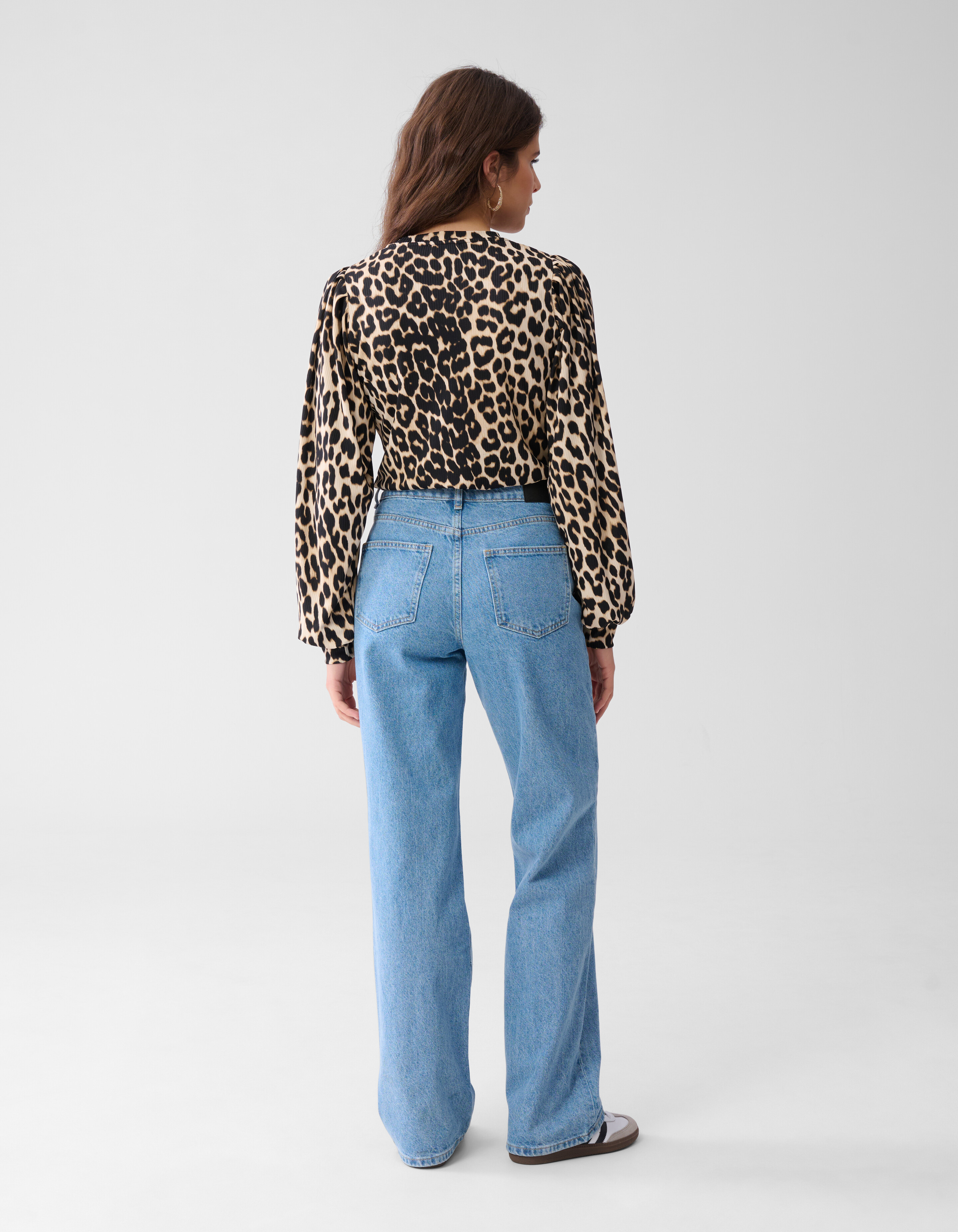 Leopardentop aus Rippenjersey Braun SHOEBY WOMEN