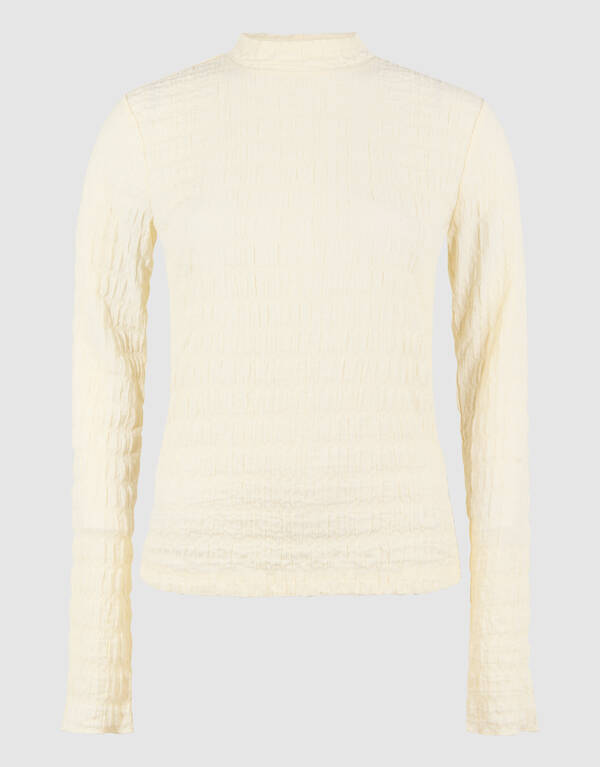 Struktur Langarmshirt Top Gebrochen Weiß SHOEBY WOMEN