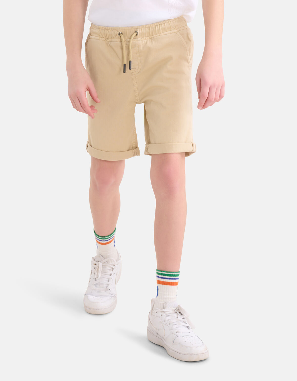 Lässige Twill-Shorts Beige SHOEBY BOYS