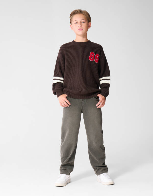Varsity Strickpullover Dunkelbraun SHOEBY BOYS
