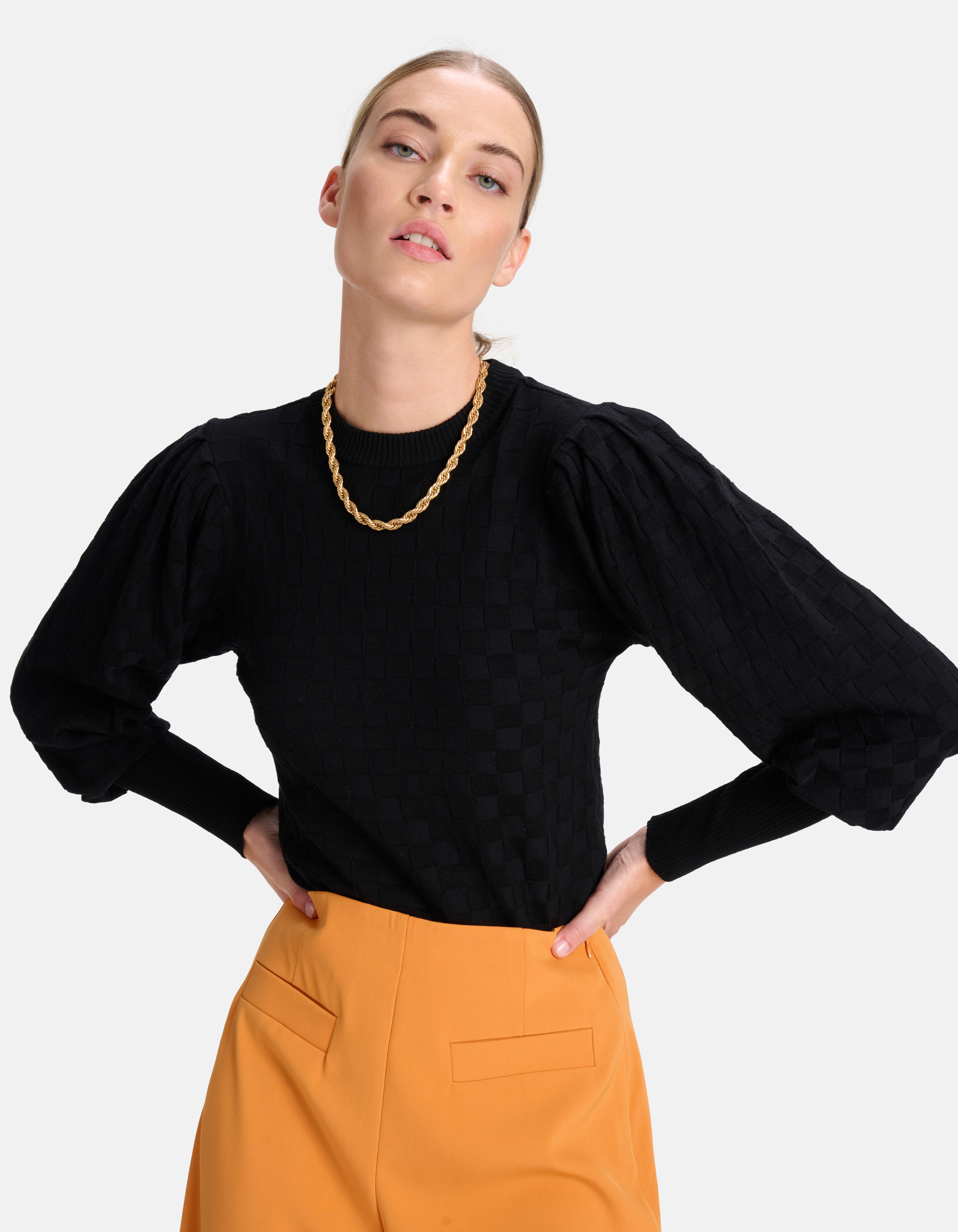 Plaid Print Pullover Schwarz von Mieke SHOEBY WOMEN