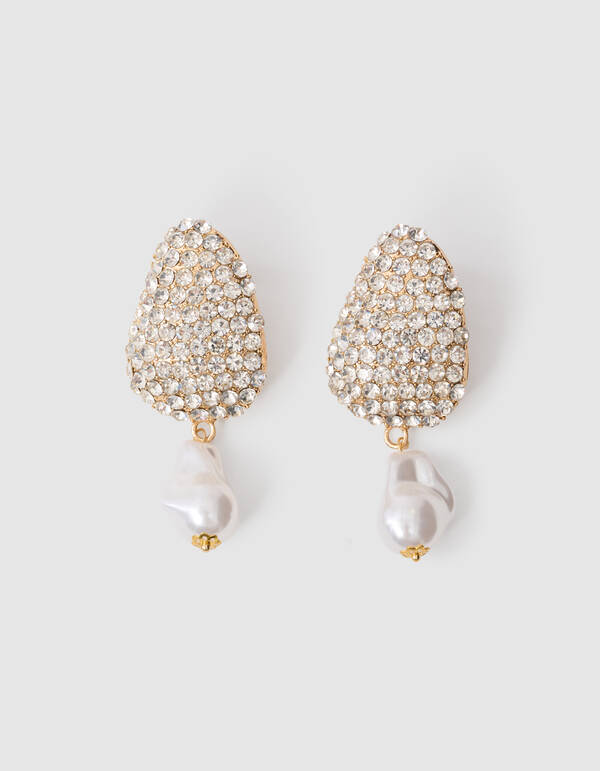 Statement Straß Perlen Ohrringe Gold SHOEBY ACCESSOIRES