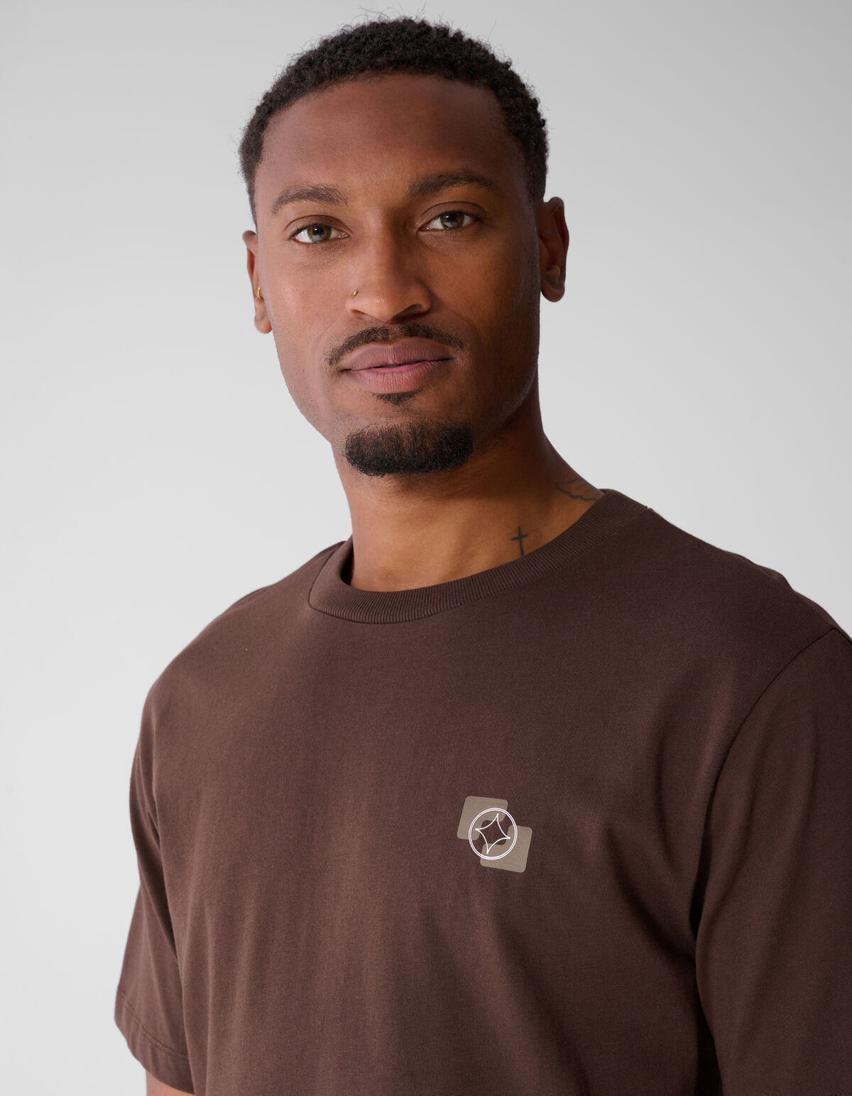 Einfarbiges T-Shirt Braun SHOEBY MEN