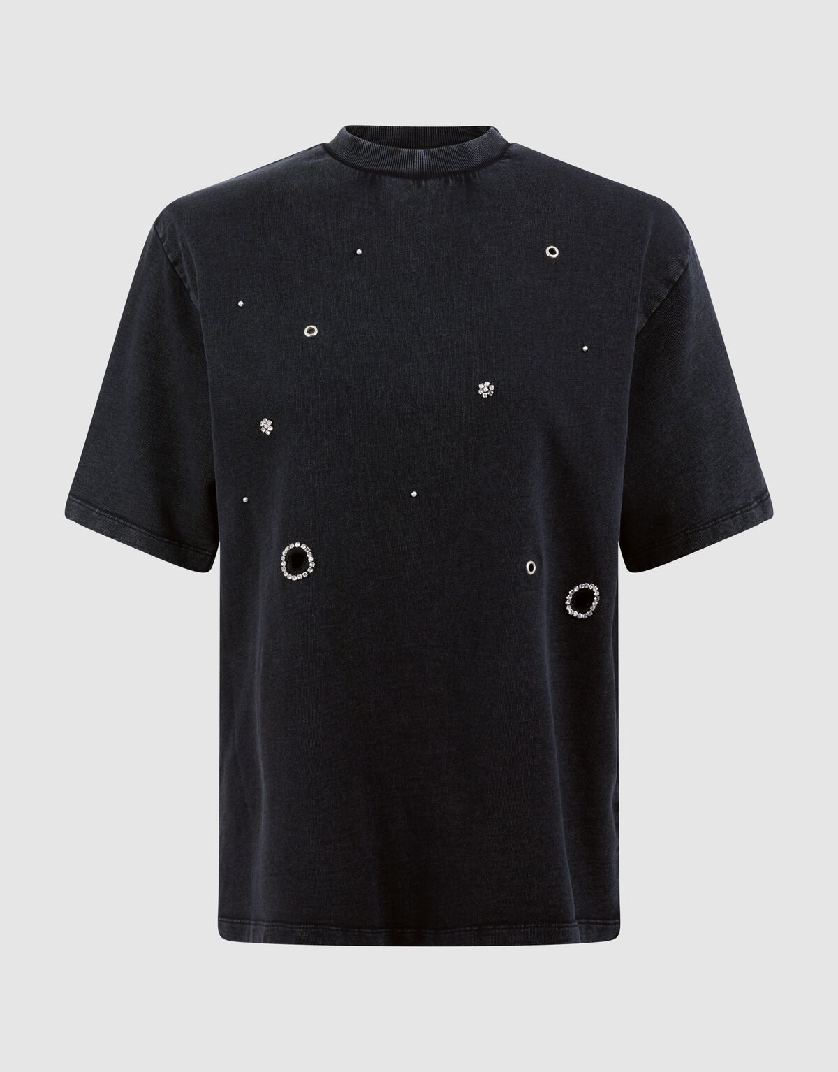 &Uuml;bergro&szlig;es verziertes T-Shirt Dunkelgrau SHOEBY WOMEN