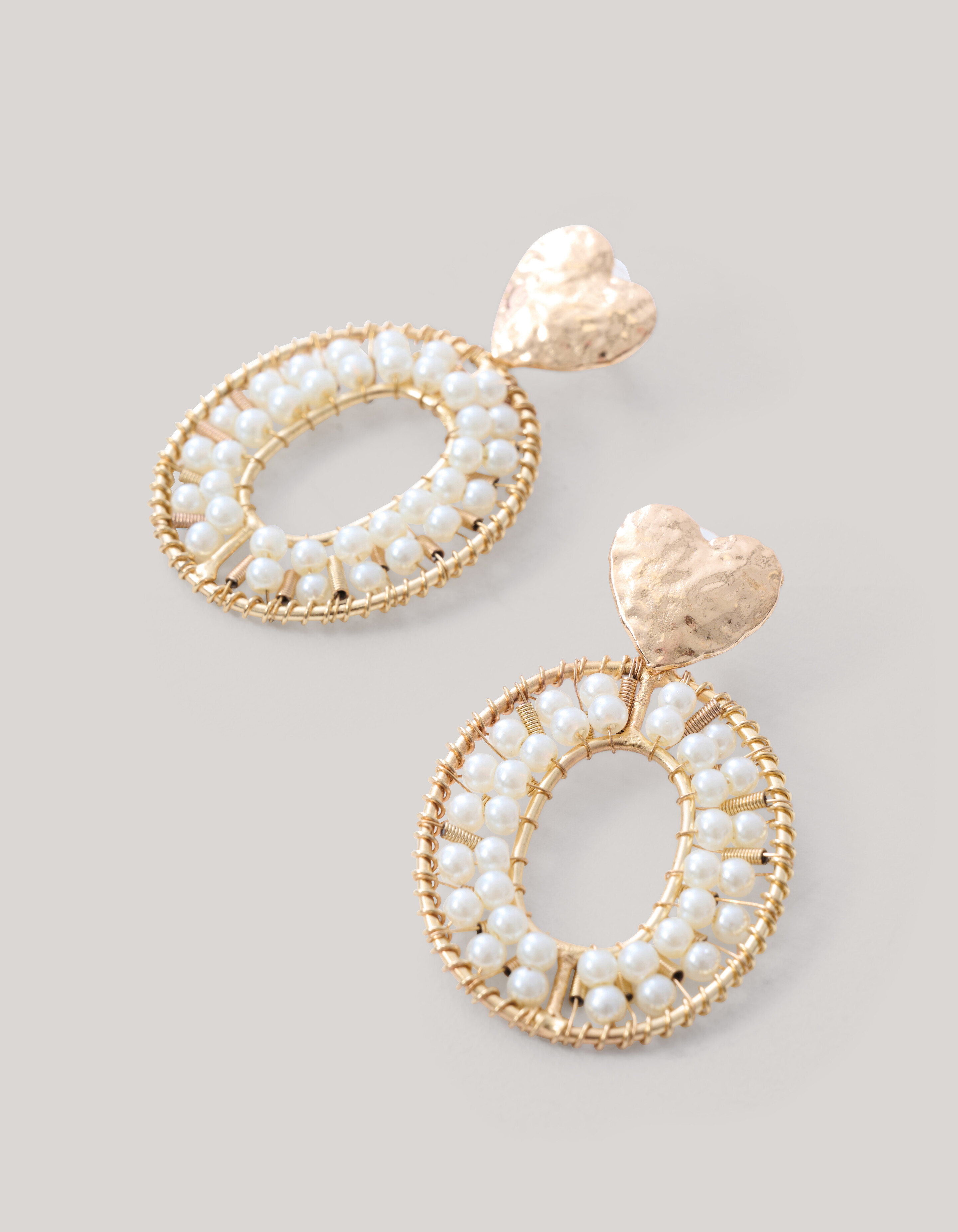 Ovale Herz-Ohrringe Gold SHOEBY ACCESSOIRES
