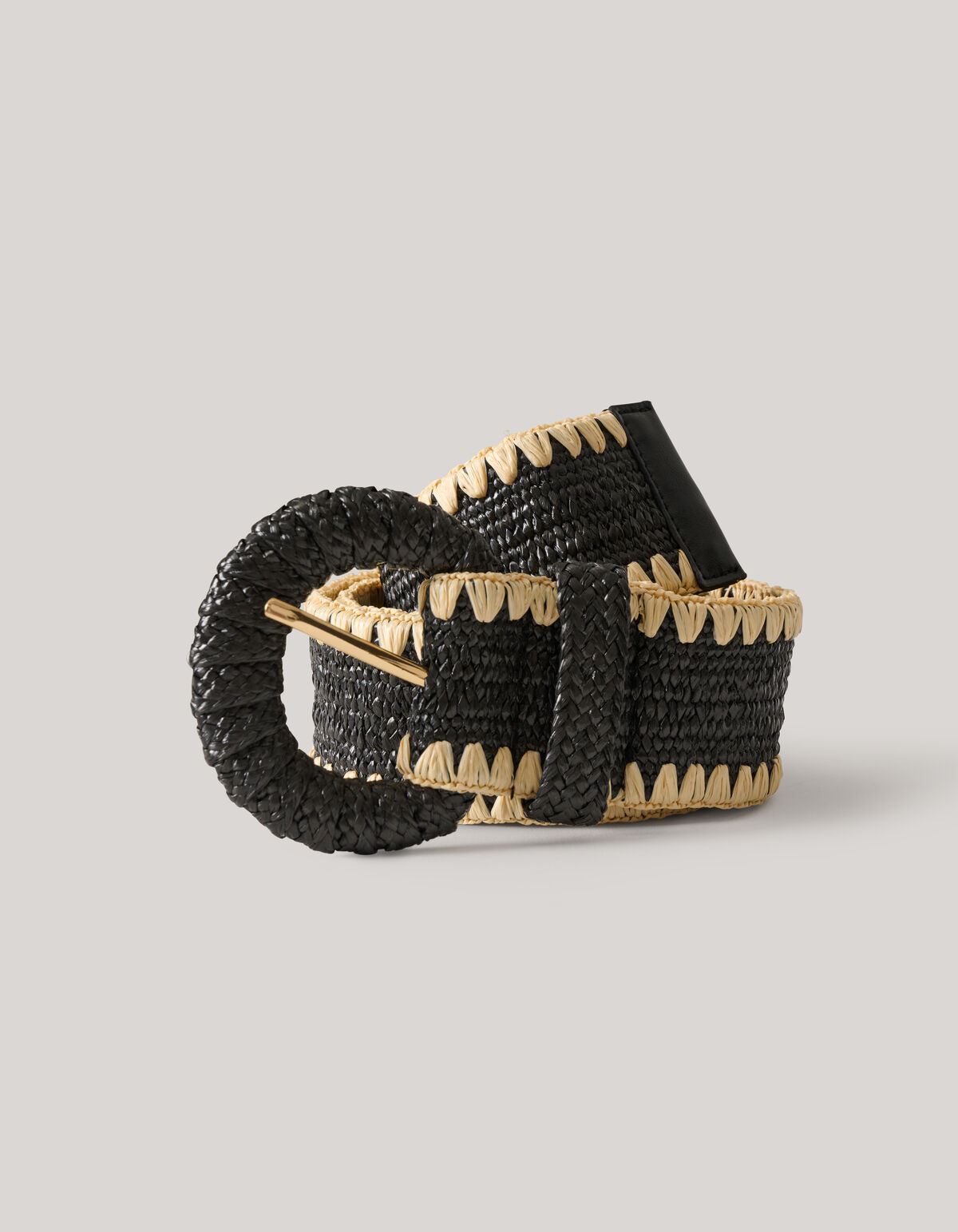 Raffia G&uuml;rtel Schwarz SHOEBY ACCESSOIRES