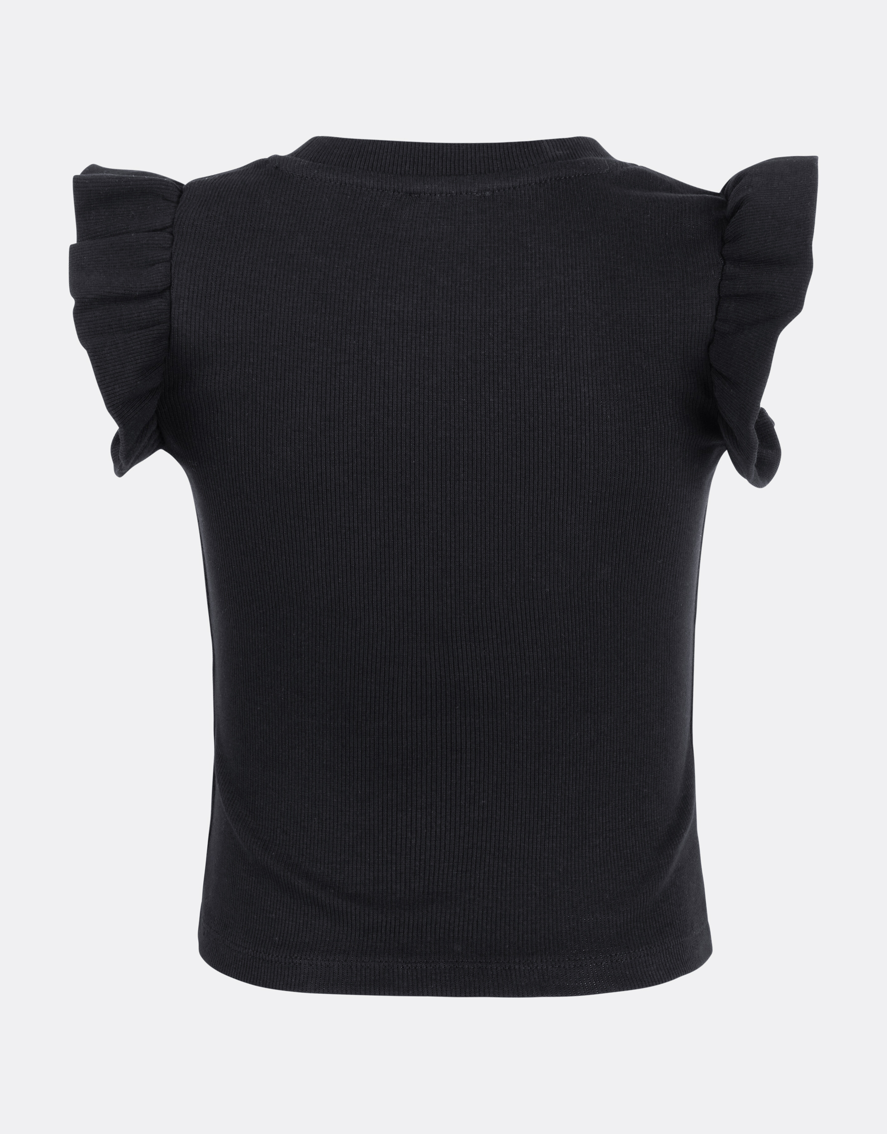 Ruffle Rib Top Schwarz SHOEBY GIRLS