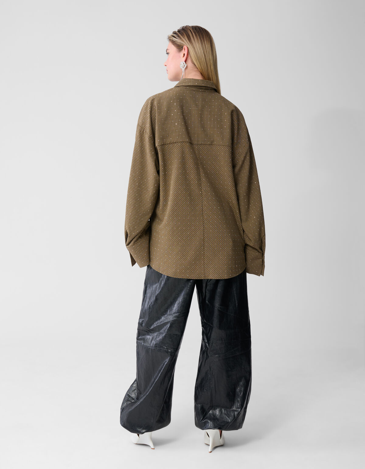 &Uuml;bergr&ouml;&szlig;en Rauten Strass Bluse Braun SHOEBY WOMEN