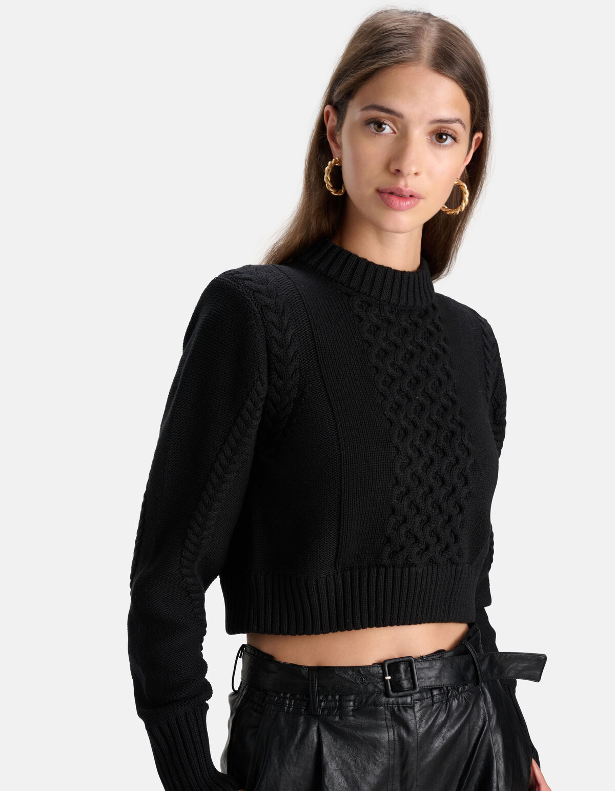 Gekürzter Pullover aus Zopfstrick SHOEBY WOMEN