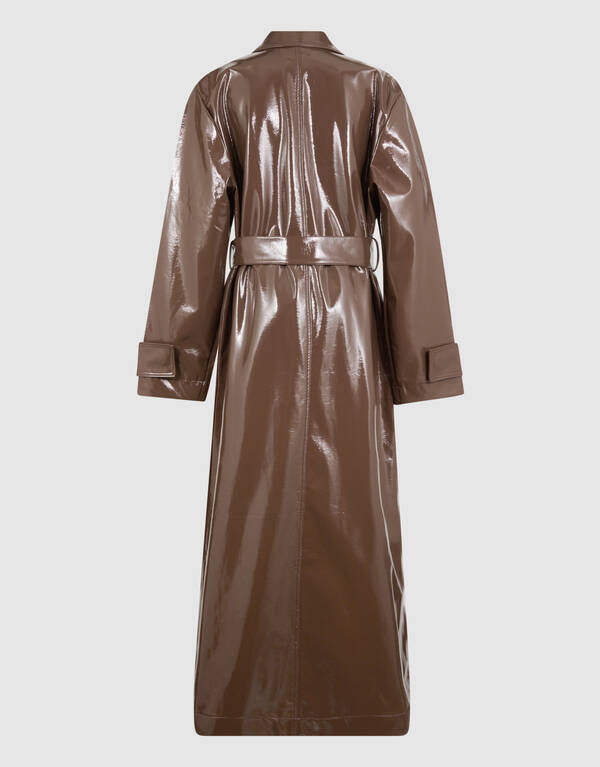 Übergroßer Lack-Trenchcoat Braun von Monica SHOEBY WOMEN