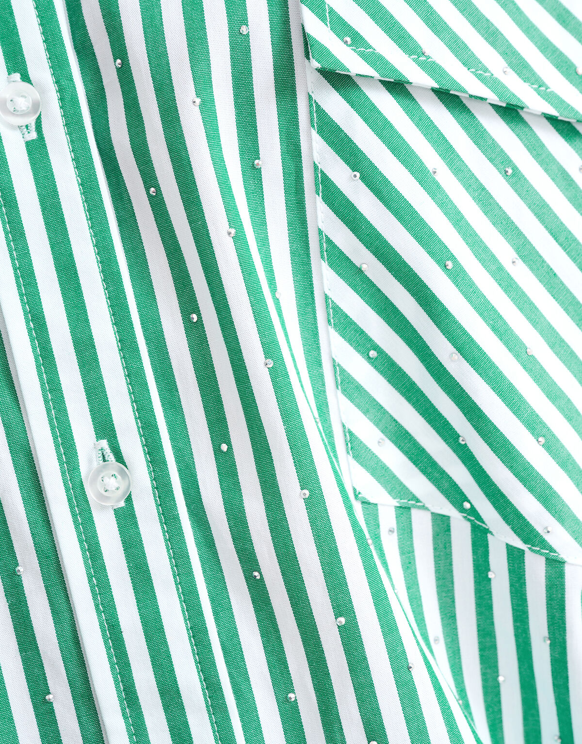 Pinstripe Strass Blouse Groen By Monica SHOEBY WOMEN