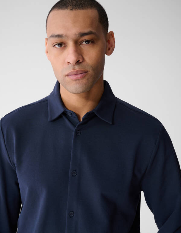 Jersey Langarmshirt Dunkelblau SHOEBY MEN