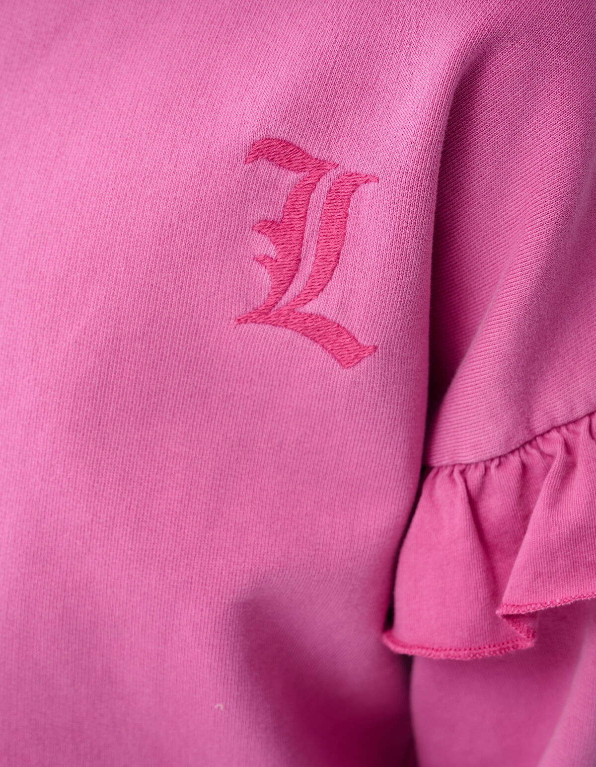 R&uuml;schen-Logo-Pullover Pink SHOEBY GIRLS