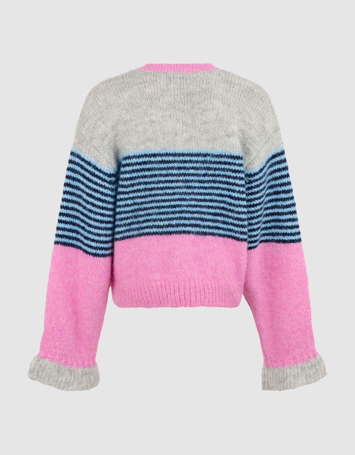 Fluffy Gestreifte Strickjacke Rosa SHOEBY GIRLS