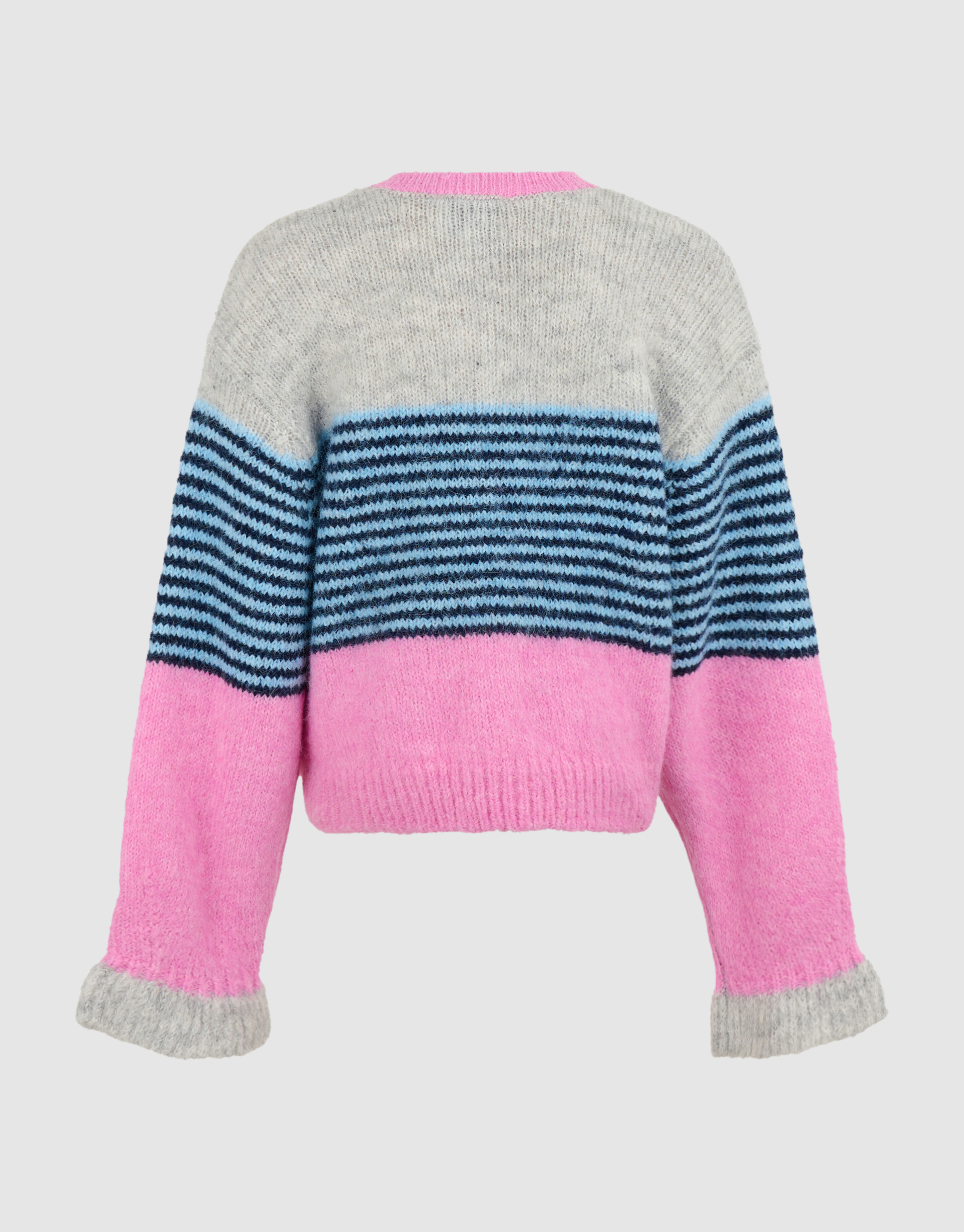 Fluffy Gestreifte Strickjacke Rosa SHOEBY GIRLS