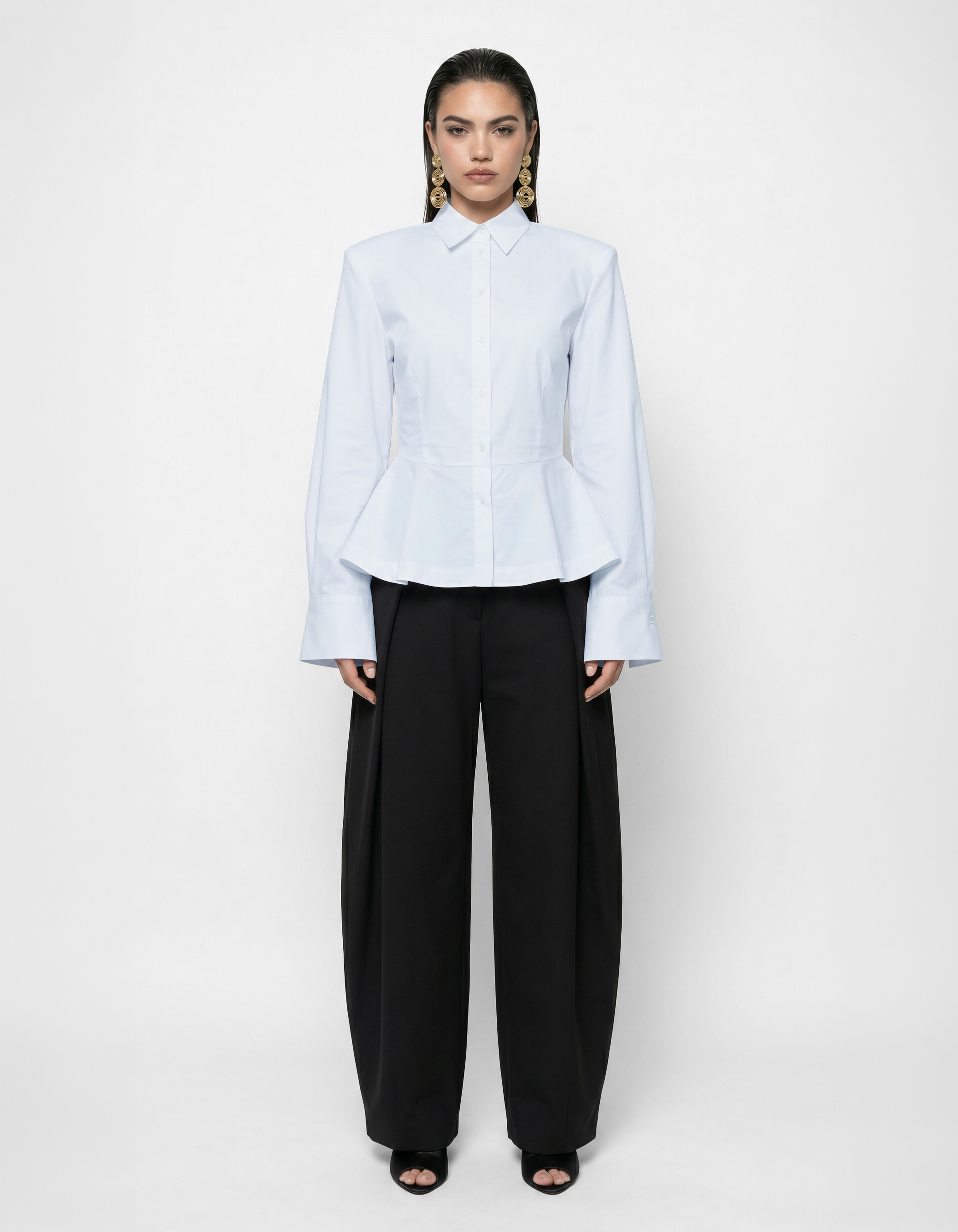 Peplum-Bluse Wei&szlig; SHOEBY WOMEN