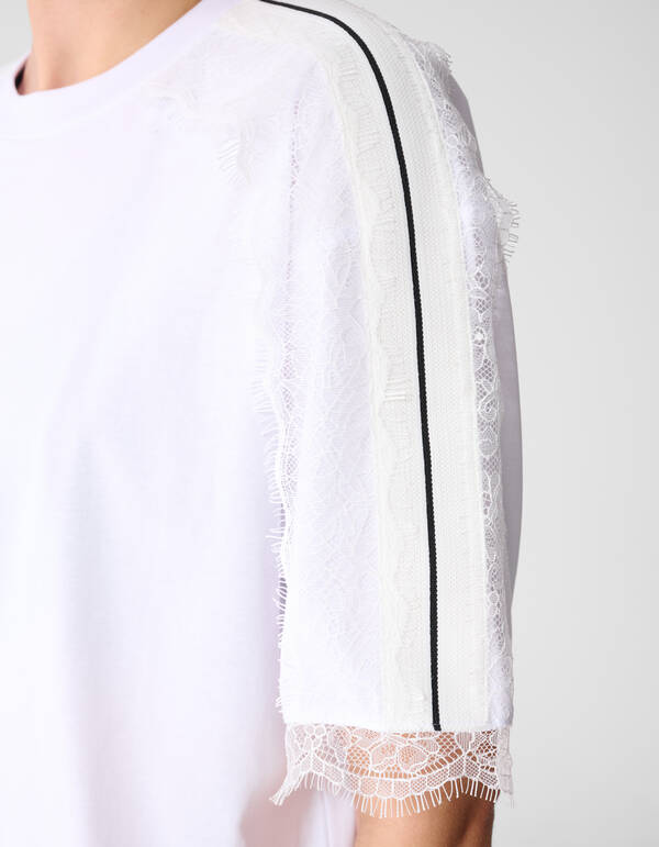 Kanten T-Shirt Wei&szlig; SHOEBY WOMEN