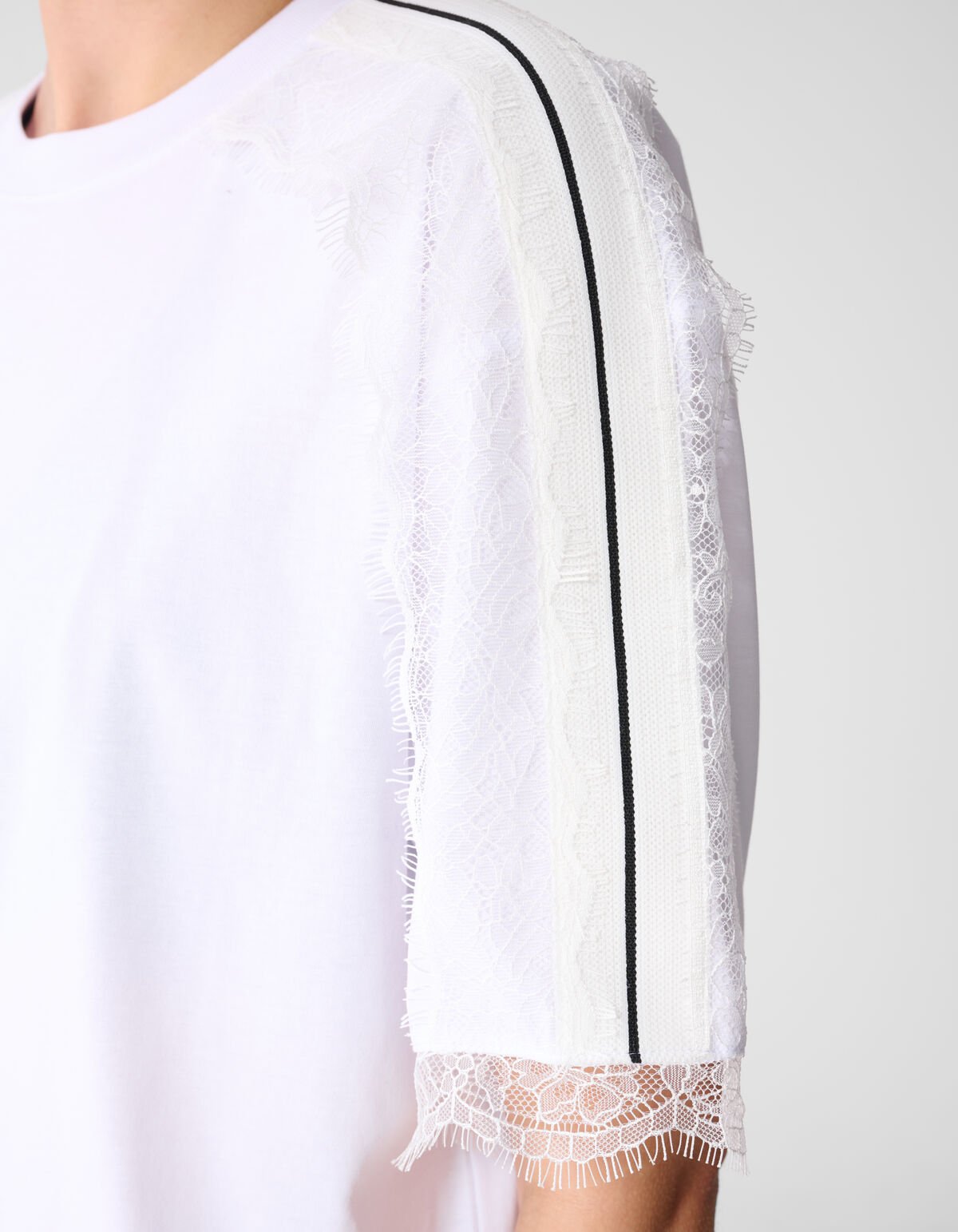 Kanten T-Shirt Wei&szlig; SHOEBY WOMEN