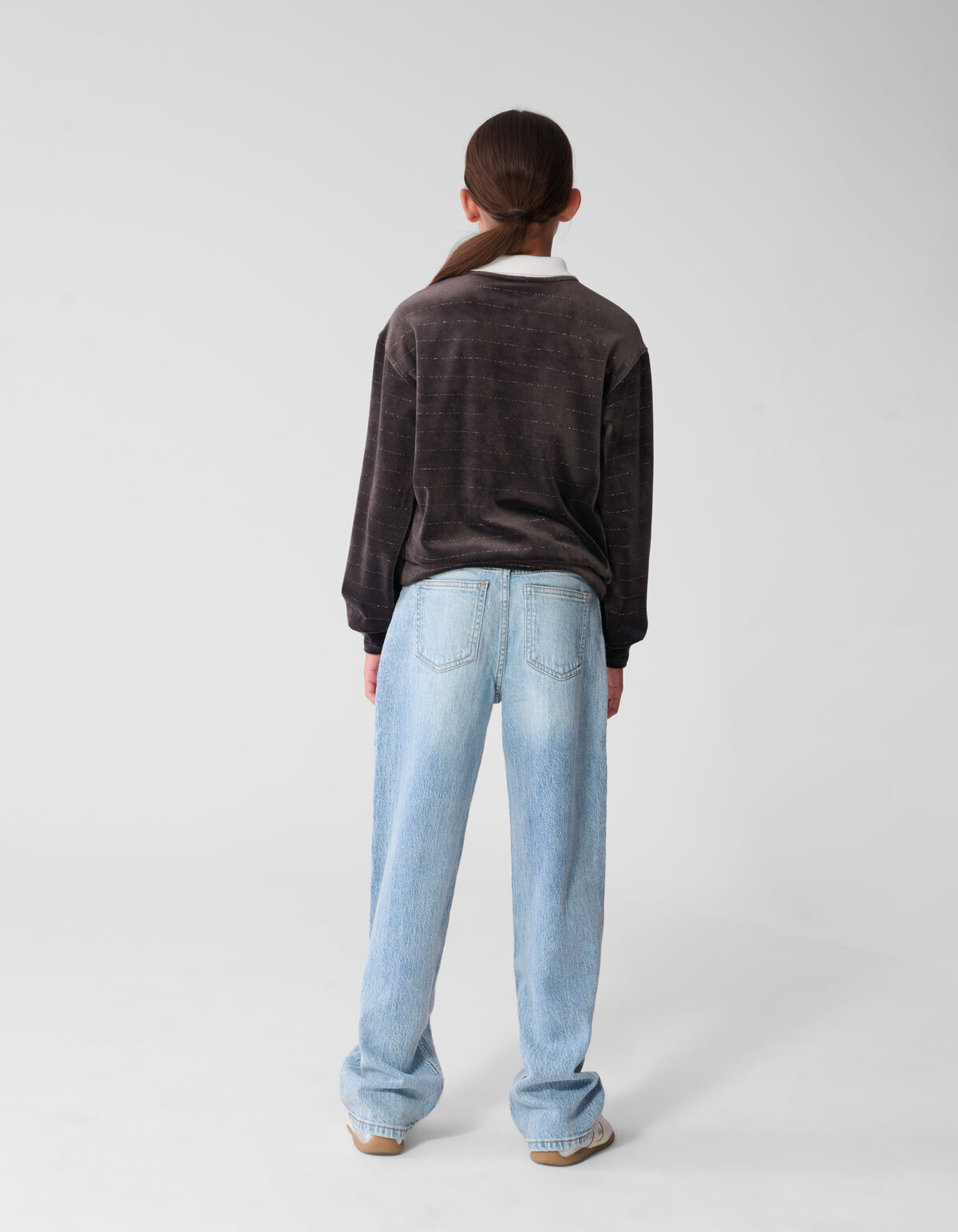 Velvet Sporty Longsleeve-Top Dunkelbraun SHOEBY GIRLS