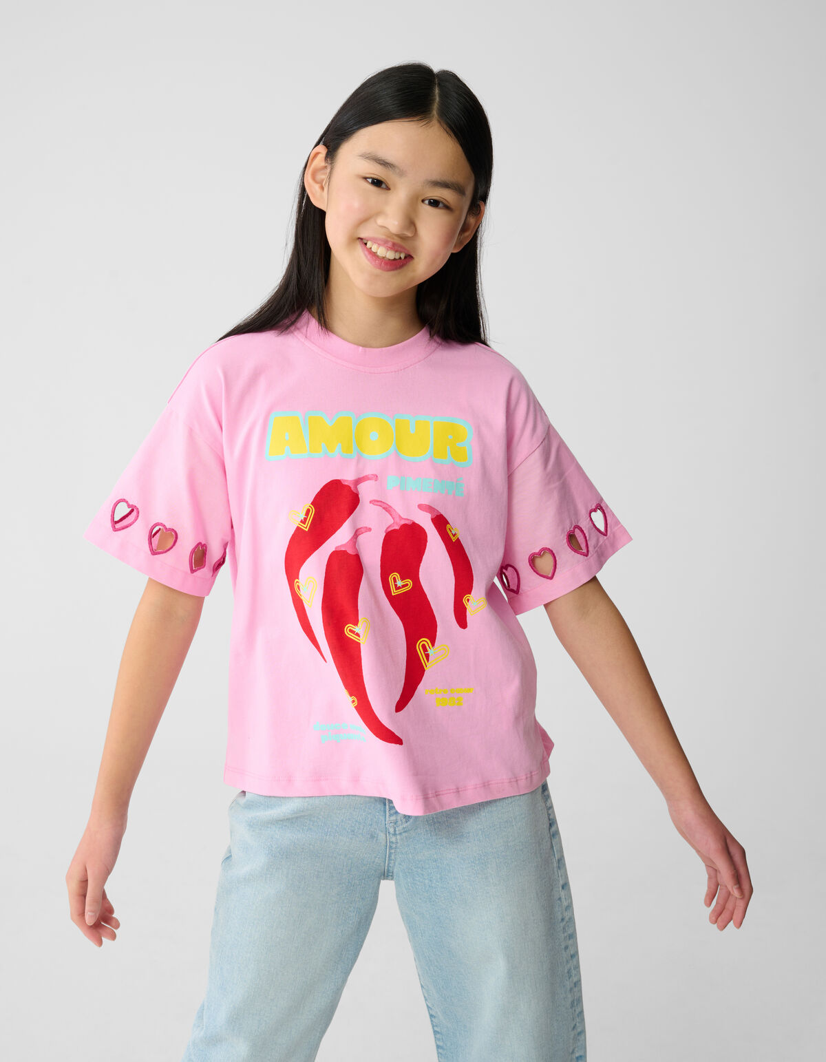 Heart Artwork T-Shirt Hellrosa SHOEBY GIRLS