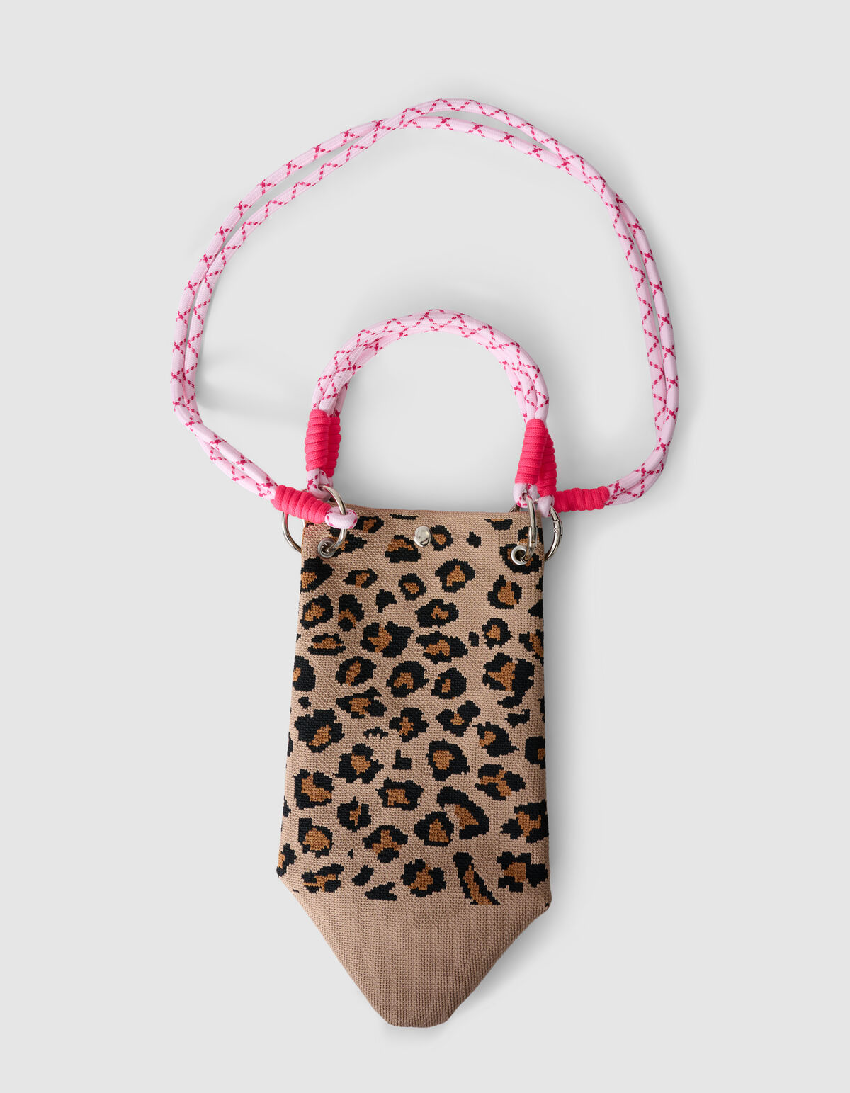 Gestrickte Leoparden-Tasche Hellbraun SHOEBY GIRLS