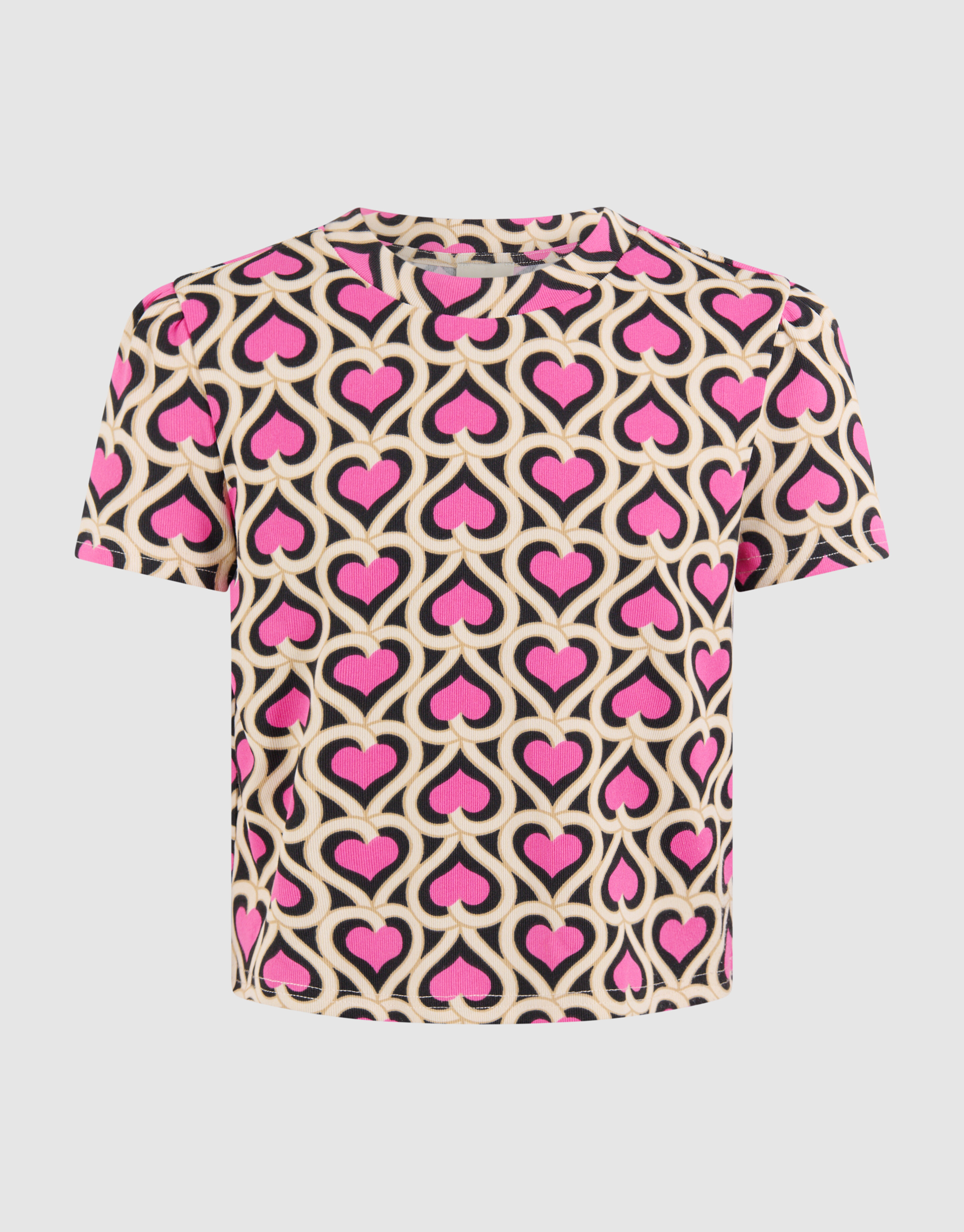 Rippen-Top mit Herzmotiv Rosa SHOEBY GIRLS