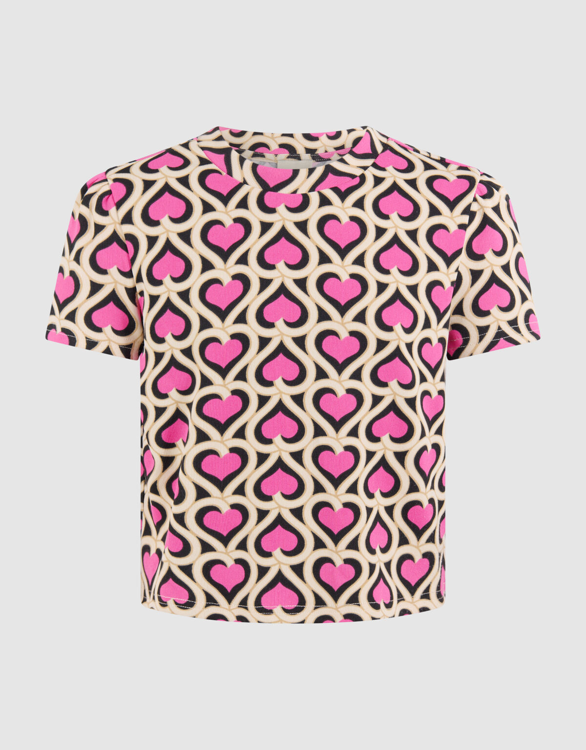 Rippen-Top mit Herzmotiv Rosa SHOEBY GIRLS