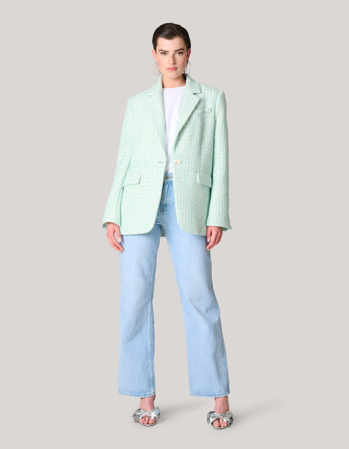 Übergroßer Tweed-Blazer Blau SHOEBY WOMEN