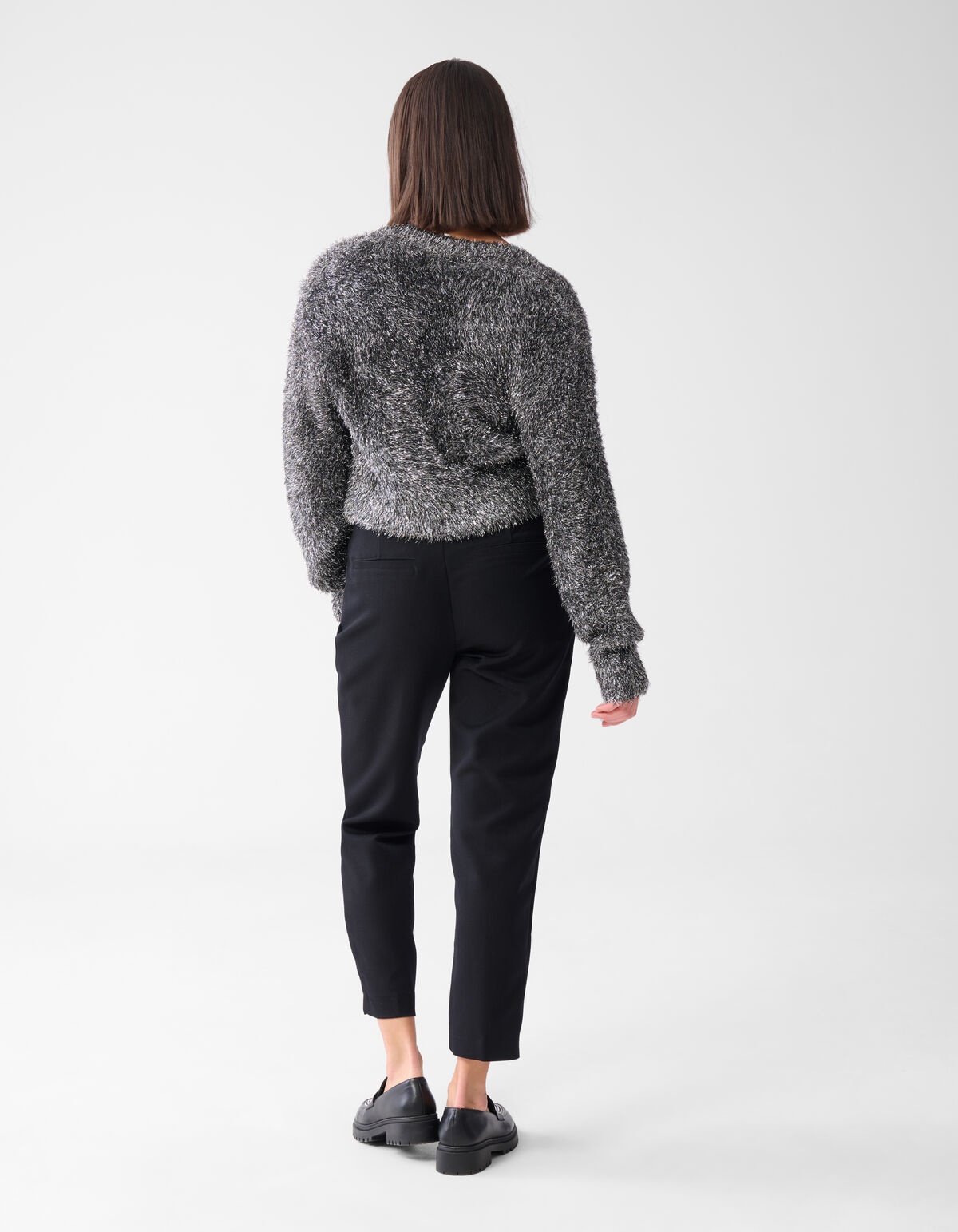 Flauschige Strickjacke Silber SHOEBY WOMEN