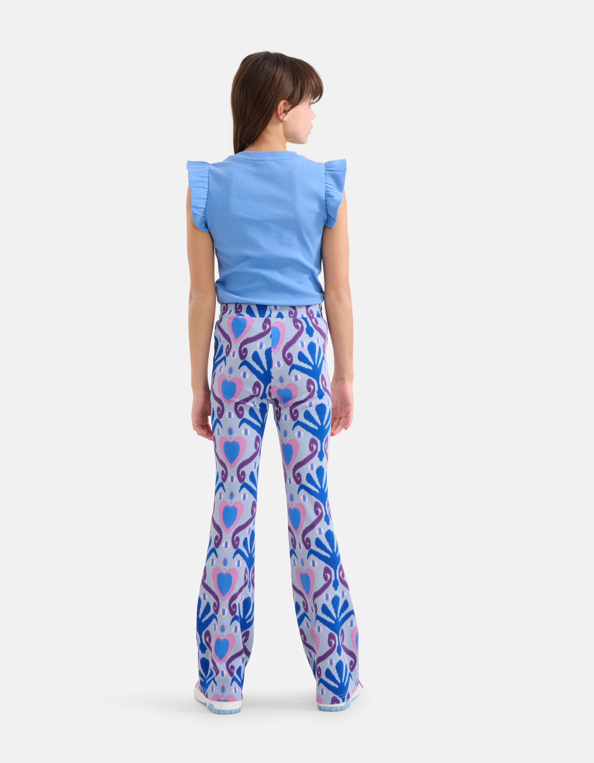 Printed Rib Flared Legging Blauw SHOEBY GIRLS