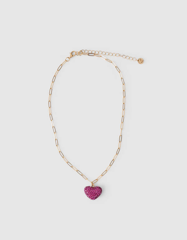 Strass-Herz-Halskette Rosa SHOEBY ACCESSOIRES